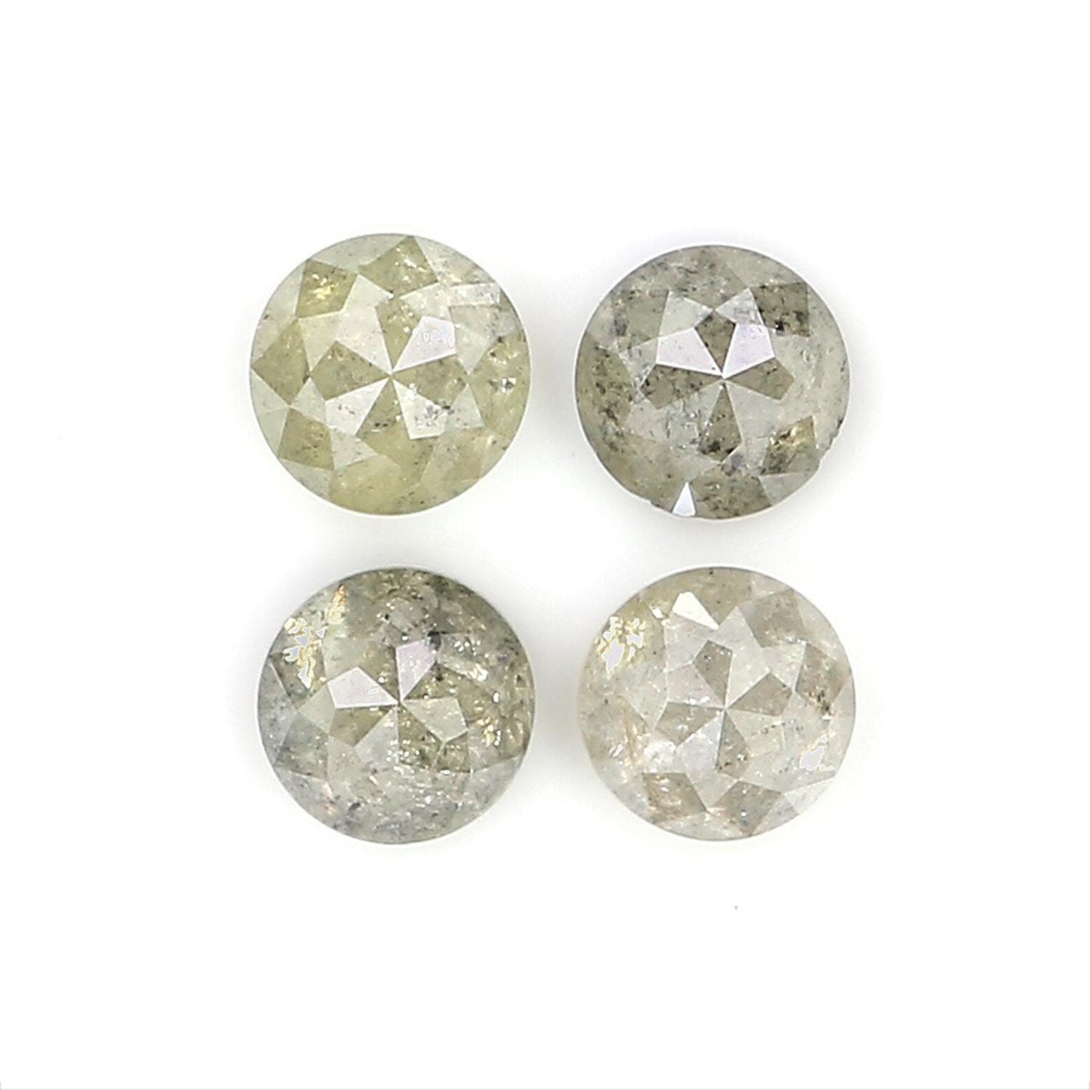 1.38 CT Natural Loose Round Shape Diamond Salt And Pepper Round Cut Diamond 4.10 MM Natural Loose Grey Color Round Rose Cut Diamond NQ778