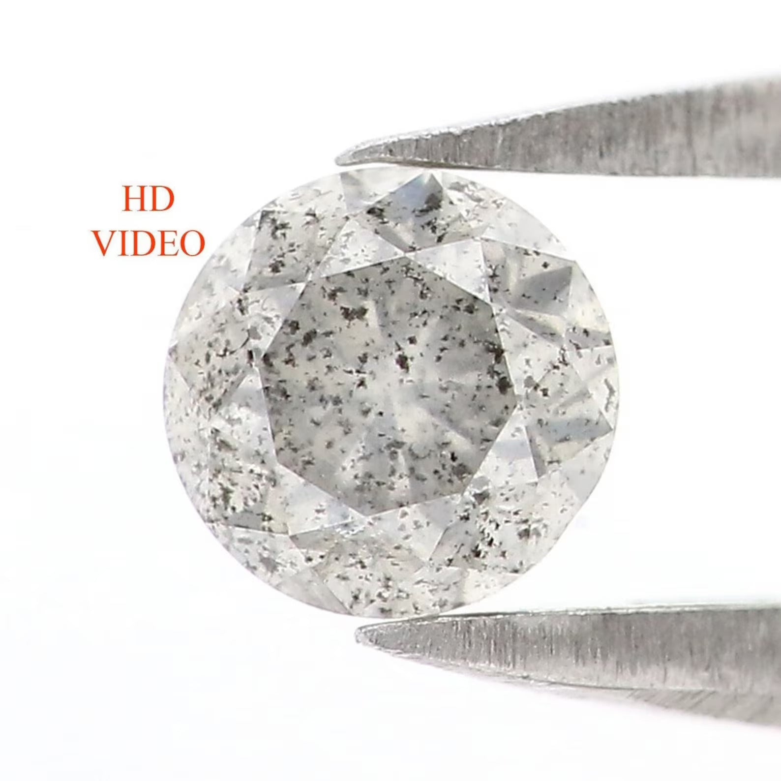 0.33 Ct Natural Loose Round Shape Diamond Salt And Pepper Round Diamond 4.10 MM Natural Black Grey Color Round Brilliant Cut Diamond NQ7338