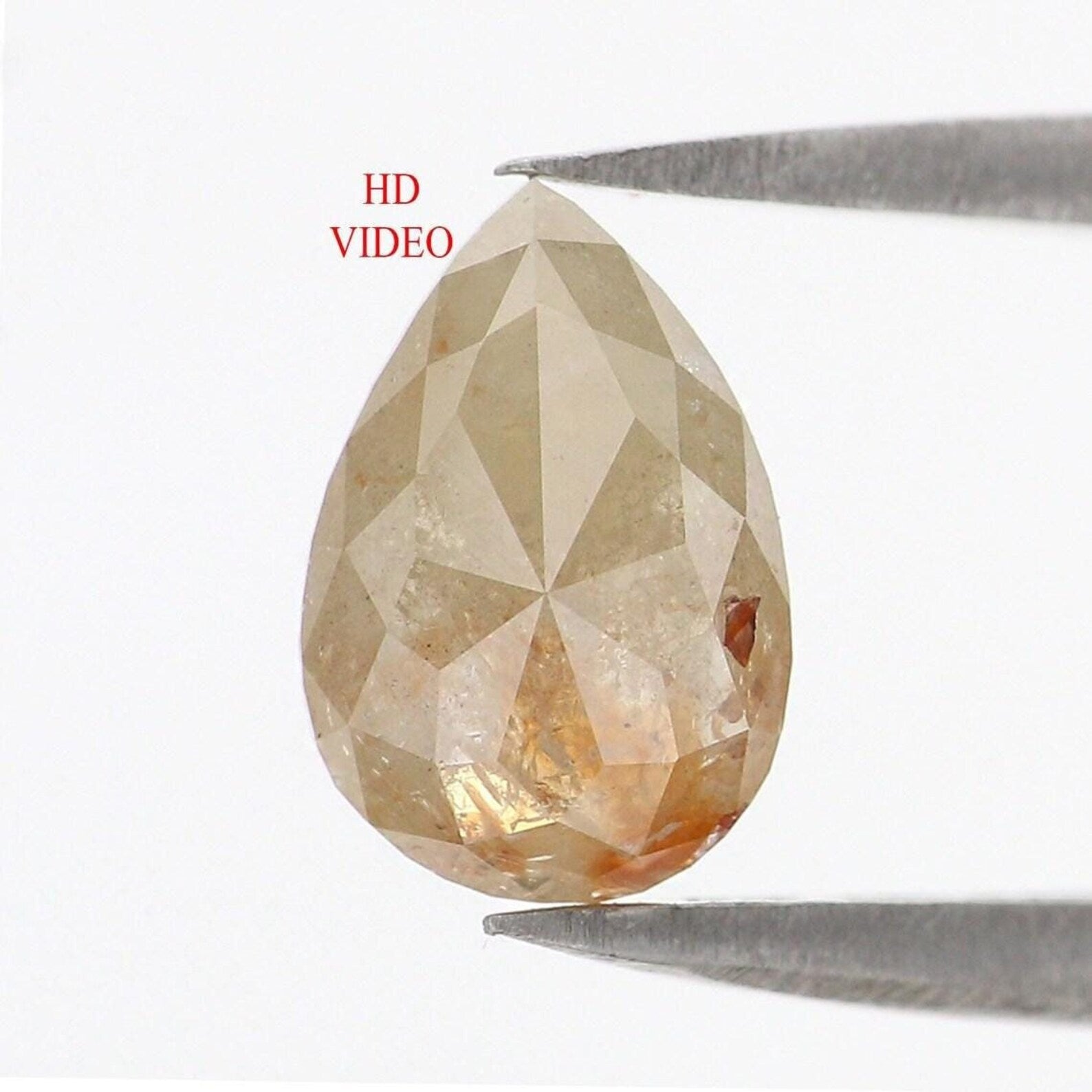 1.25 Ct Natural Loose Pear Shape Diamond Grey Color Pear Cut Diamond 8.55 MM Natural Loose Diamond Grey Color Pear Rose Cut Diamond NQ773