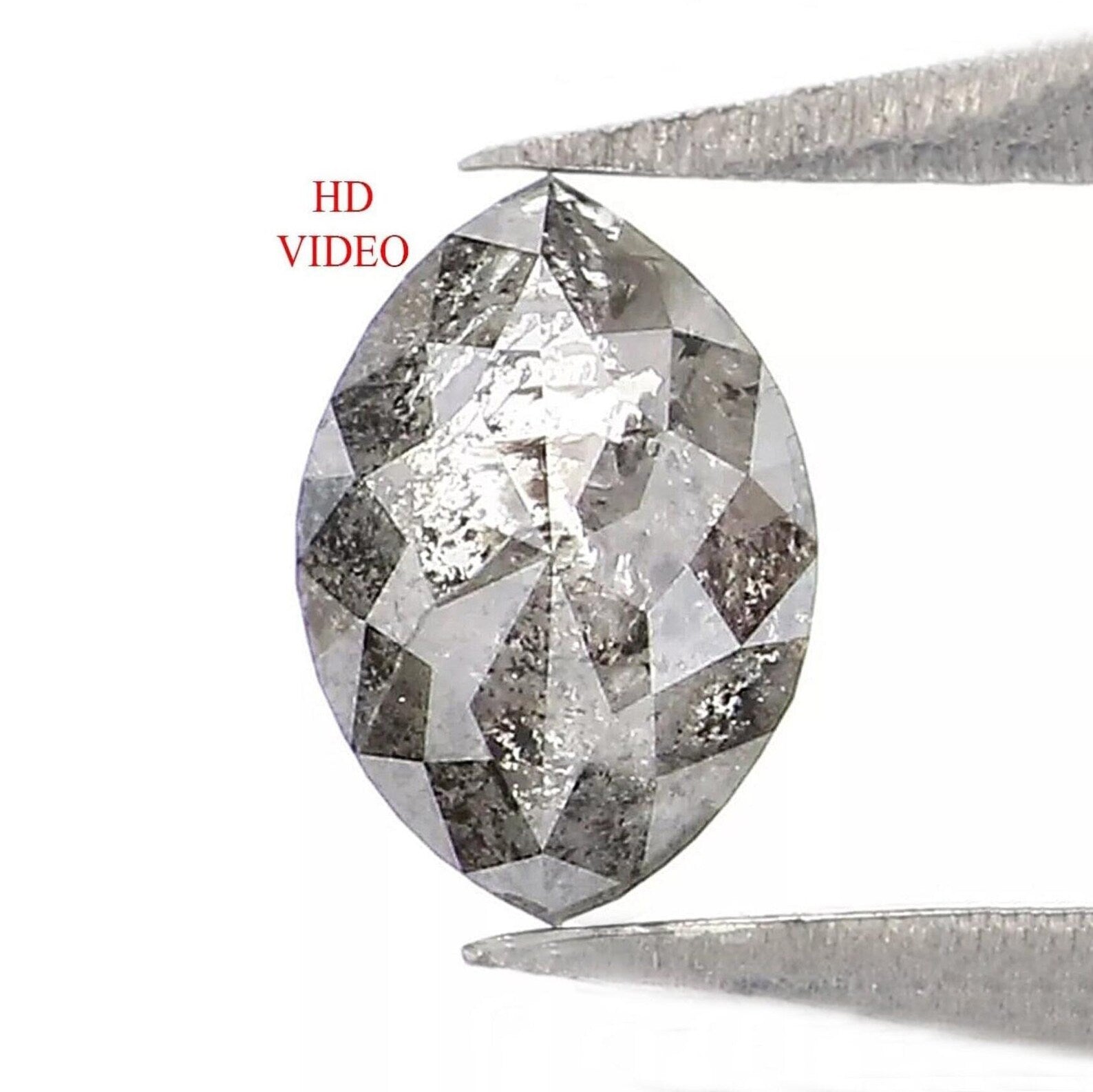 0.47 CT Natural Loose Marquise Cut Diamond Salt And Pepper Diamond 5.45 MM Natural Loose Diamond Black Grey Marquise Rose Cut Diamond NQ9981
