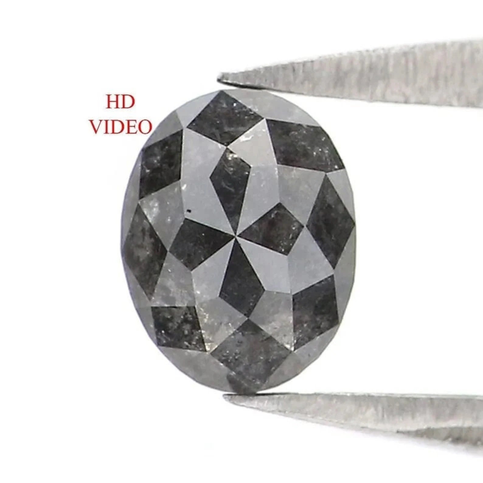 0.45 CT Natural Loose Oval Shape Diamond Salt And Pepper Oval Cut Diamond 5.15 MM Natural Diamond Black Grey Oval Rose Cut Diamond NQ2140