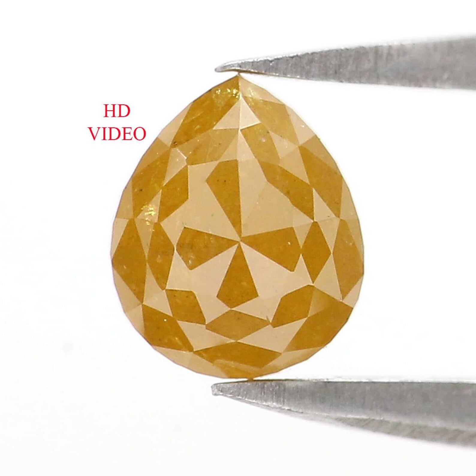 0.85 CT Natural Loose Pear Shape Diamond Yellow Color Pear Diamond 6.00 MM Natural Loose Diamond Yellow Color Pear Rose Cut Diamond NQ2382