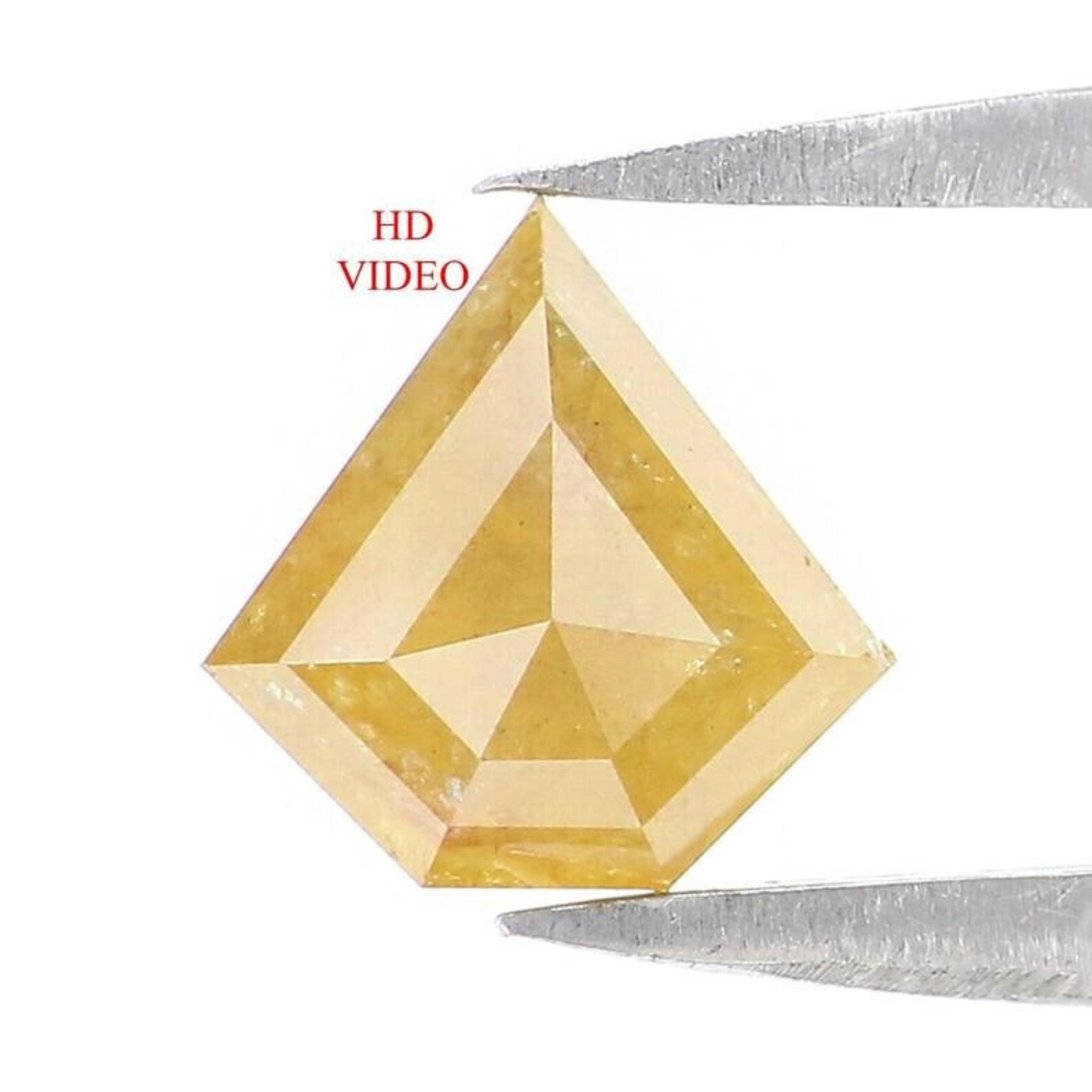 0.99 CT Natural Loose Shield Shape Diamond Yellow Color Shield Cut Diamond 6.80 MM Natural Loose Yellow Color Shield Rose Cut Diamond NQ684