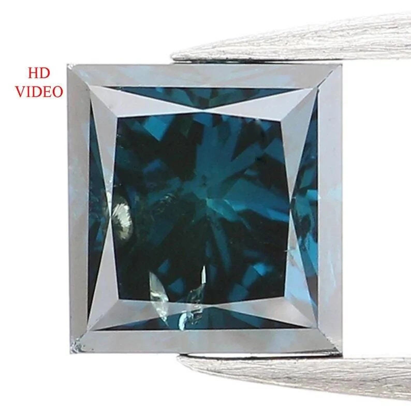 0.42 CT Natural Loose Princess Shape Diamond Blue Color Princess Diamond 4.05 MM Natural Blue Color Princess Brilliant Cut Diamond NQ1385