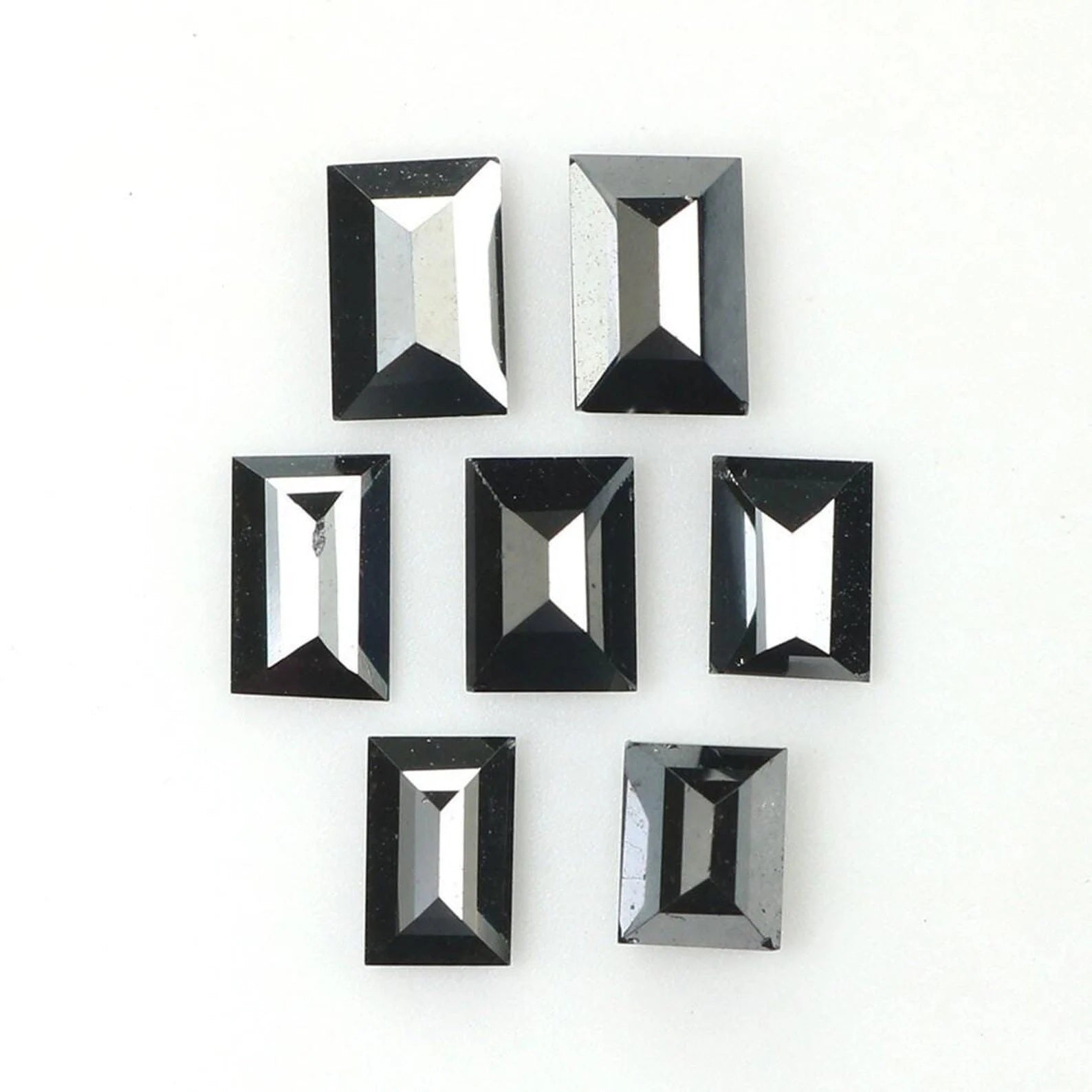 1.27 CT Natural Loose Baguette Shape Diamond Black Color Baguette Cut Diamond 3.45 MM Natural Black Color Baguette Rose Cut Diamond QN1358