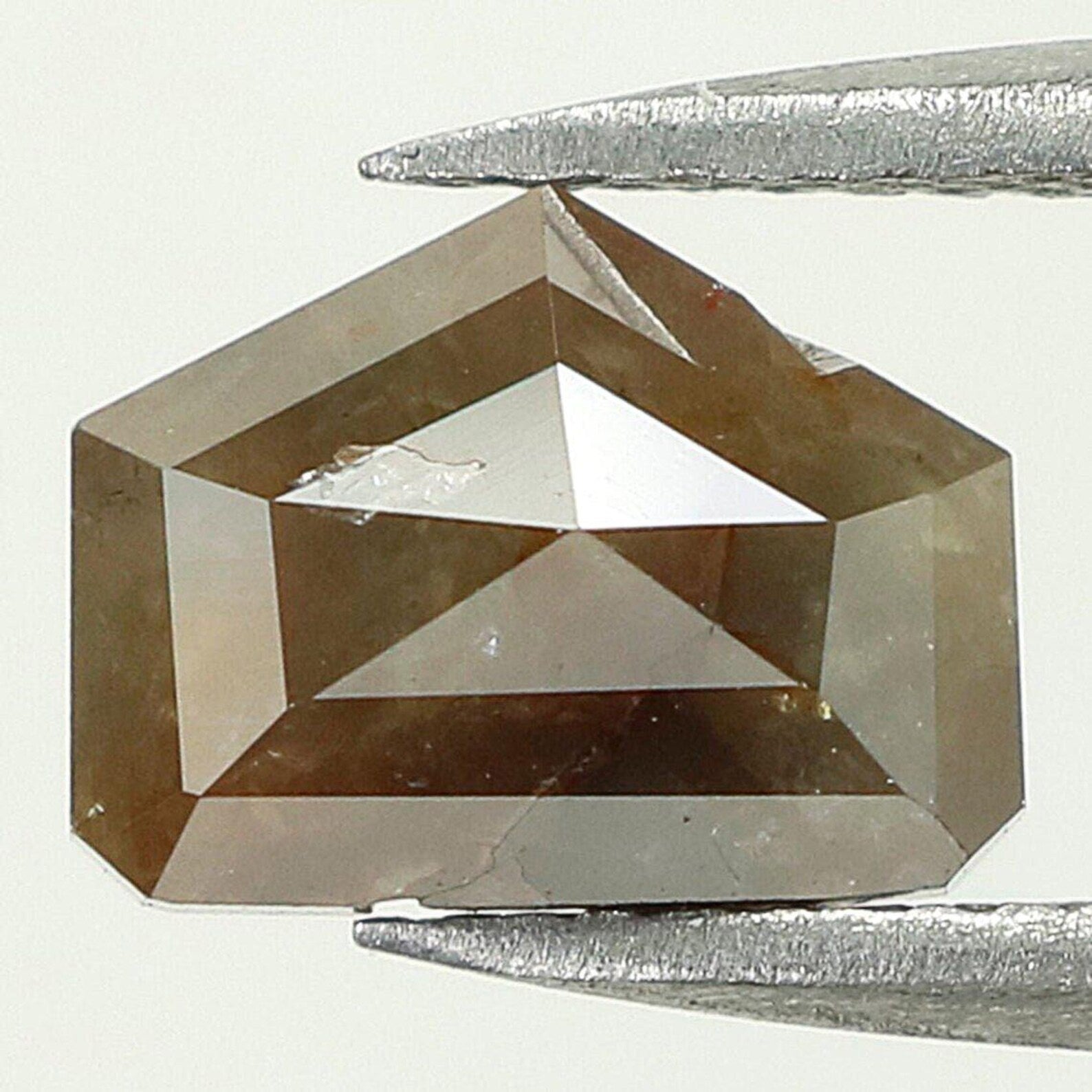 1.78 Ct Natural Loose Shield Shape Diamond Grey Color Shield Cut Diamond 8.30 MM Natural Loose Brown Color Shield Rose Cut Diamond NQ7788