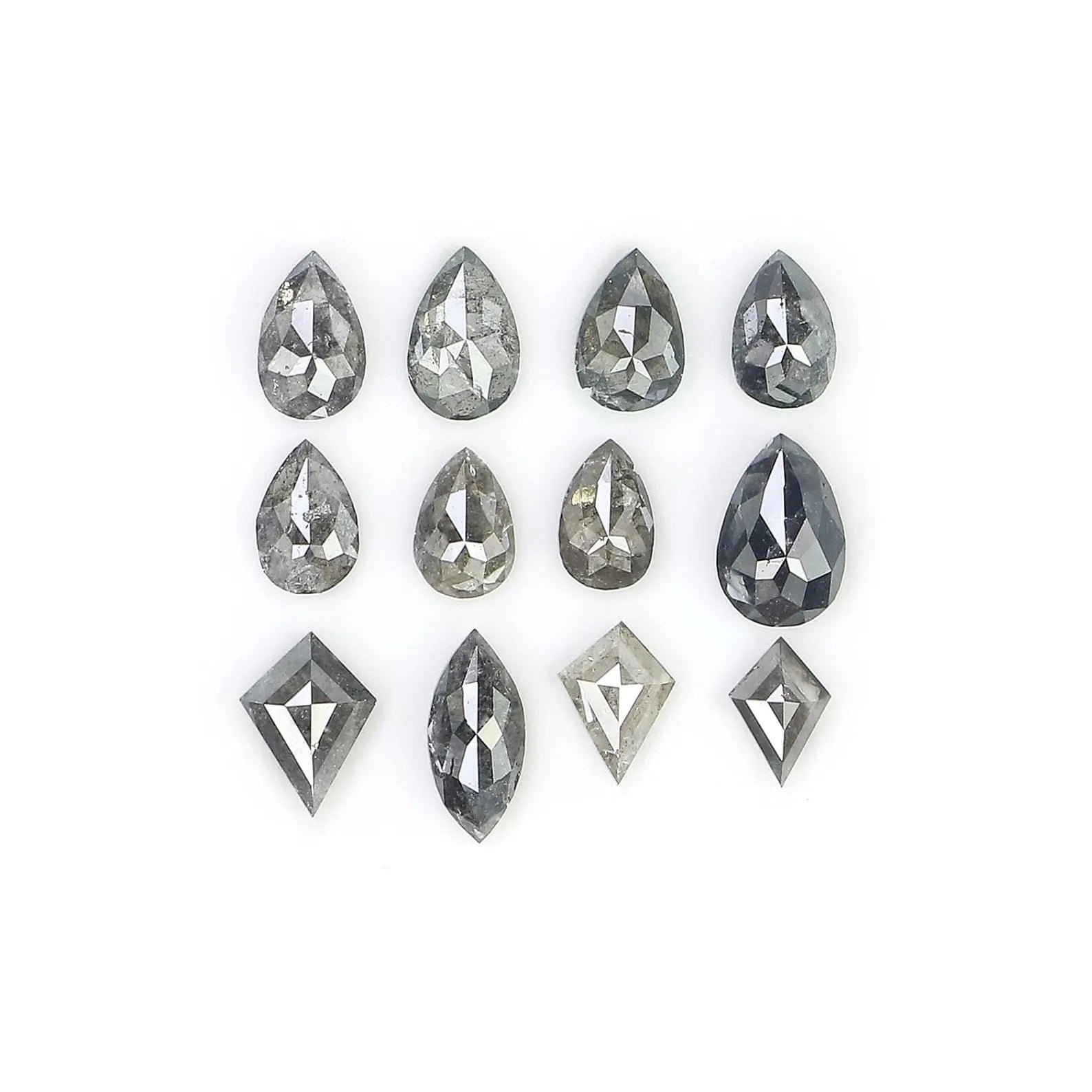 1.10 CT Natural Loose Mix Shape Diamond Salt And Pepper Mix Shape Diamond 3.40 MM Natural Loose Diamond Black Grey Mix Shape Diamond NQ2385