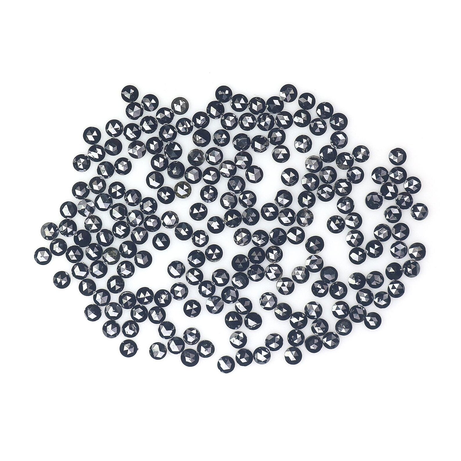 3.07 CT Natural Loose Round Shape Diamond Black Color Round Cut Diamond 1.60 MM Natural Diamond Black Color Round Rose Cut Diamond NQ1820