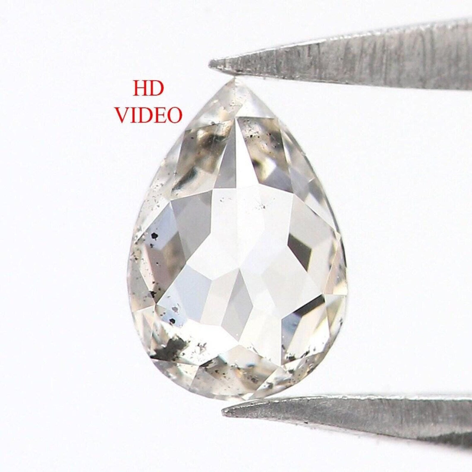 0.25 CT Natural Loose Pear Shape Diamond Salt And Pepper Pear Diamond 5.00 MM Natural Loose Black Grey Color Pear Rose Cut Diamond NQ1850