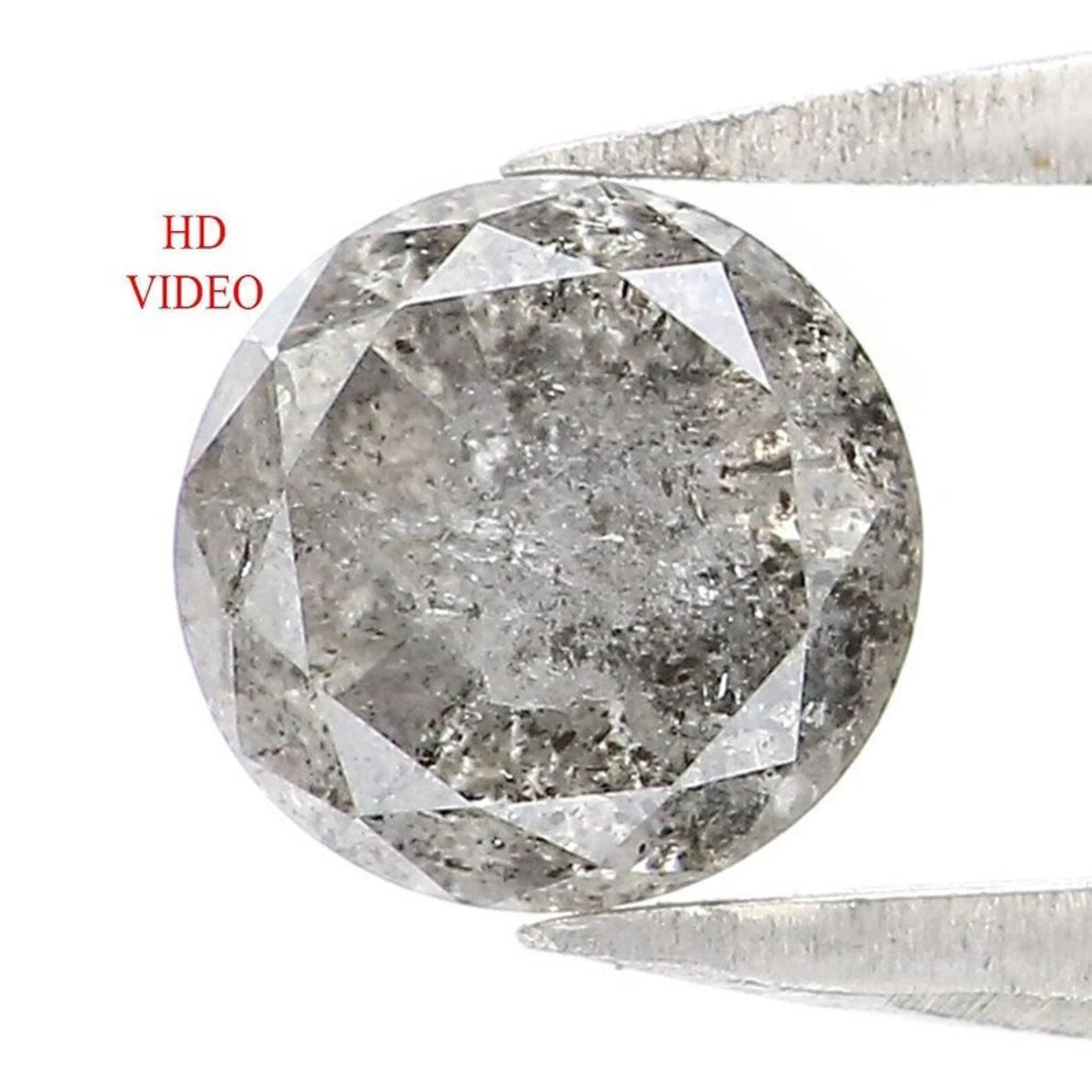 0.74 CT Natural Loose Round Shape Diamond Salt And Pepper Round Diamond 5.40 MM Natural Black Grey Color Round Brilliant Cut Diamond NQ9636