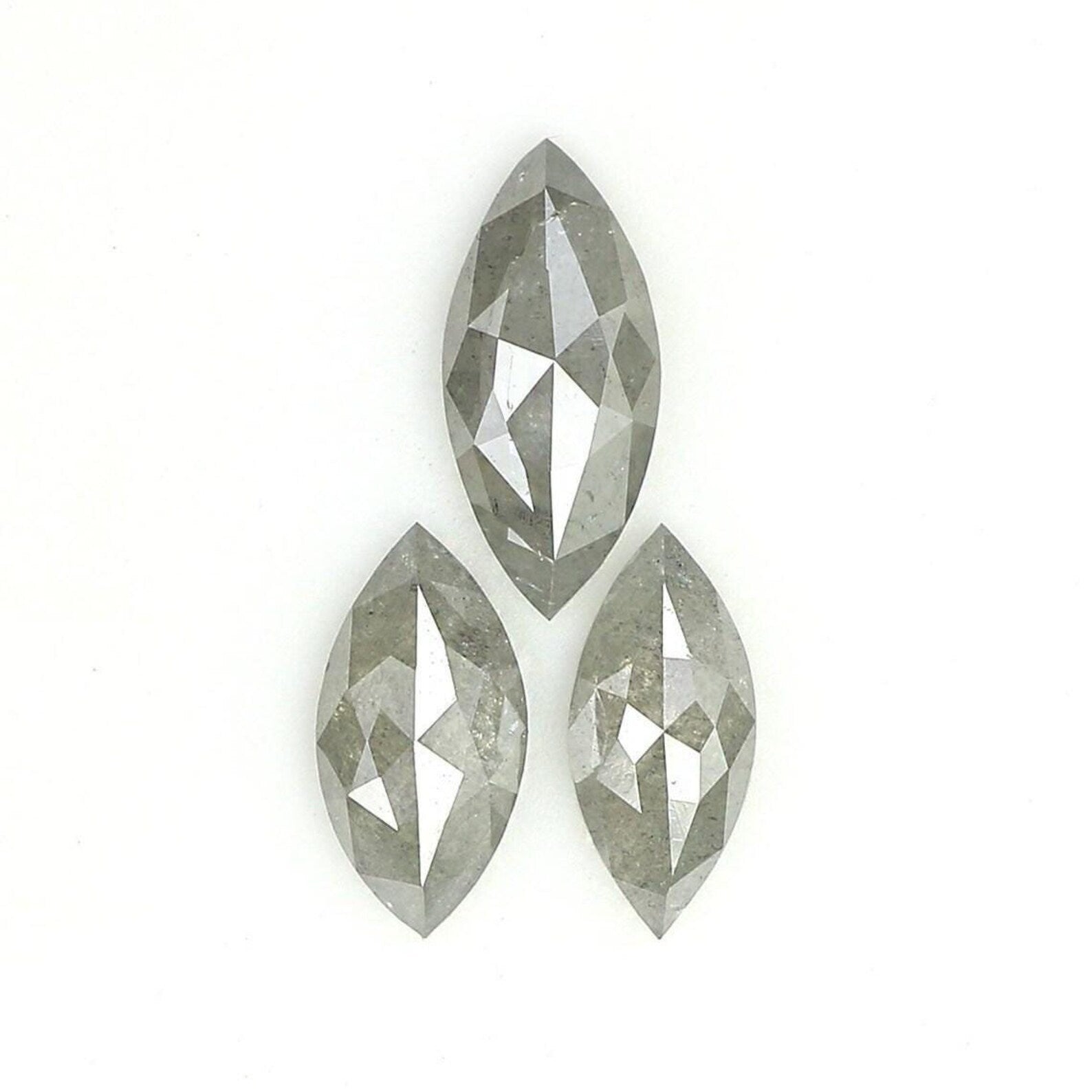 0.83 CT Natural Loose Marquise Shape Diamond Salt And Pepper Marquise Cut Diamond 6.40 MM Black Gray Color Marquise Rose Cut Diamond QN1446