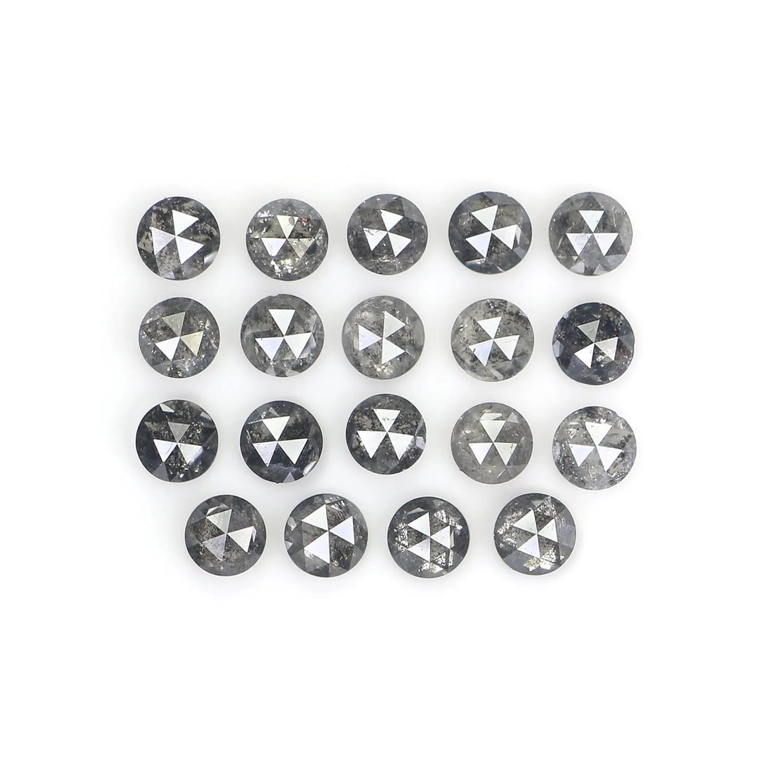 1.04 CT Natural Loose Round Cut Diamond Salt And Pepper Round Diamond 2.30 MM Natural Loose Black Grey Color Round Rose Cut Diamond NQ1839