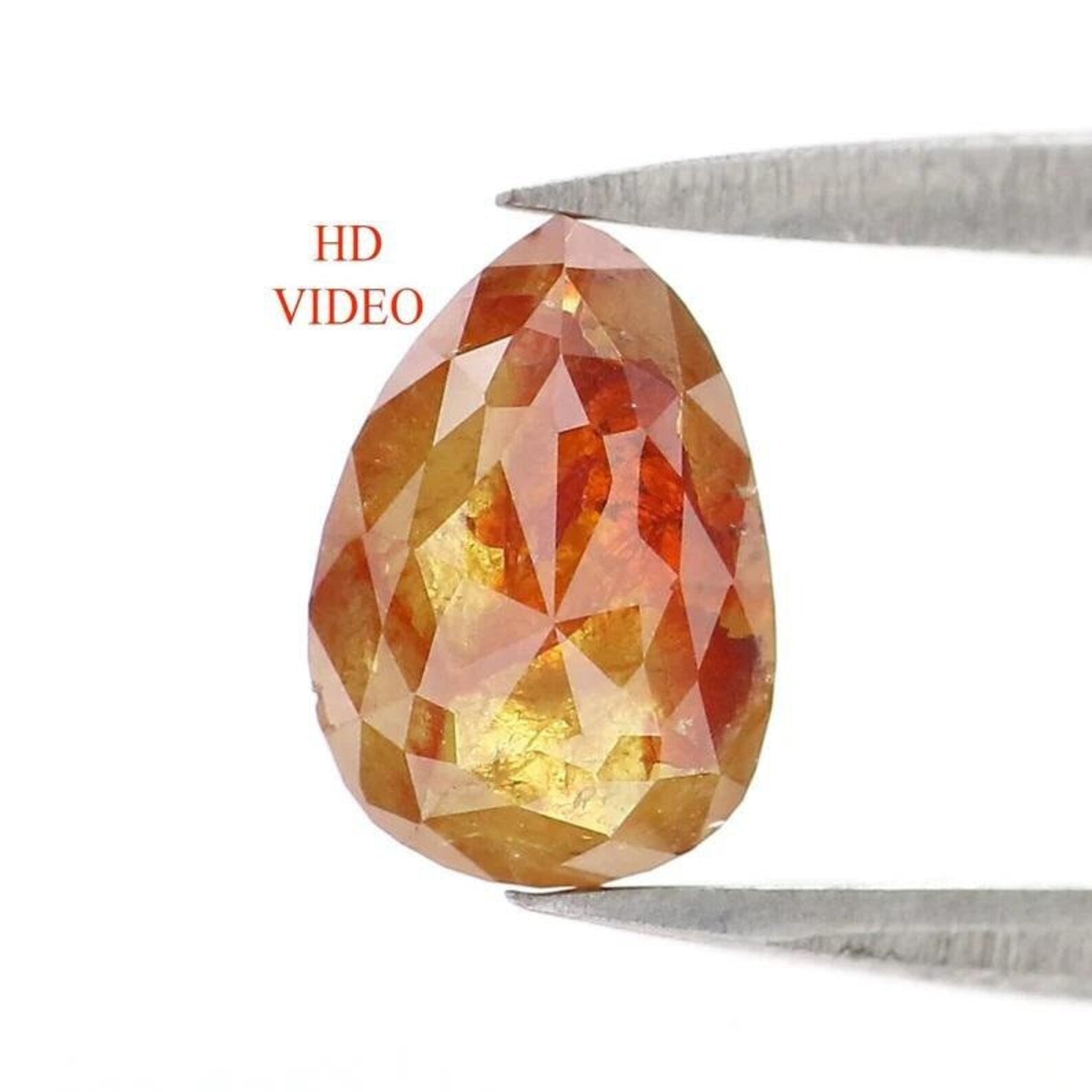 0.95 Ct Natural Loose Pear Shape Diamond Brown Color Pear Diamond 7.45 MM Natural Loose Diamond Brown Color Pear Rose Cut Diamond NQ2368