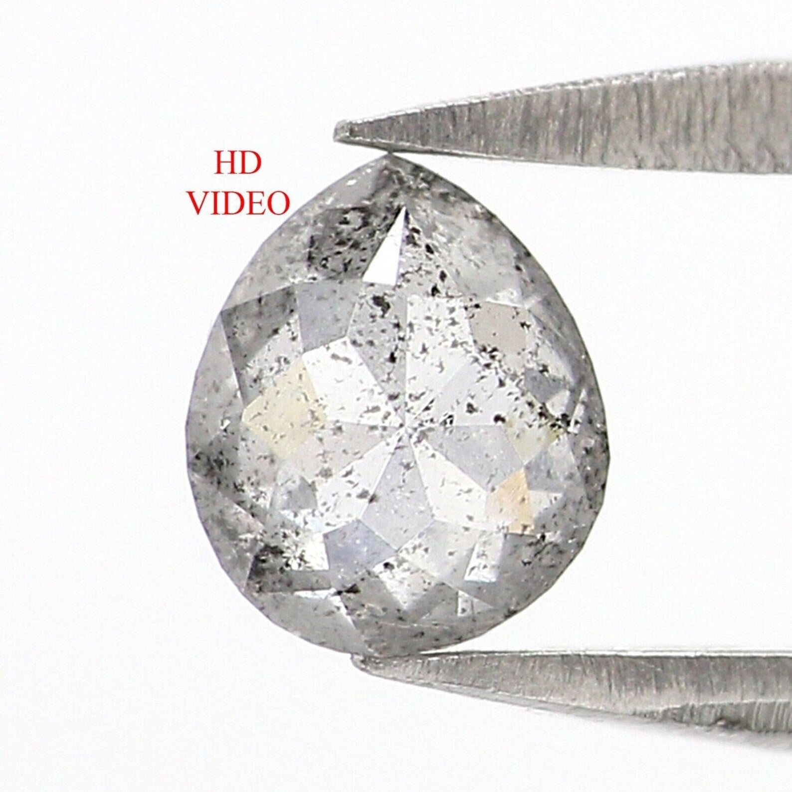 0.33 CT Natural Loose Pear Shape Diamond Salt And Pepper Pear Diamond 5.20 MM Natural Diamond Black Grey Color Pear Rose Cut Diamond NQ8847