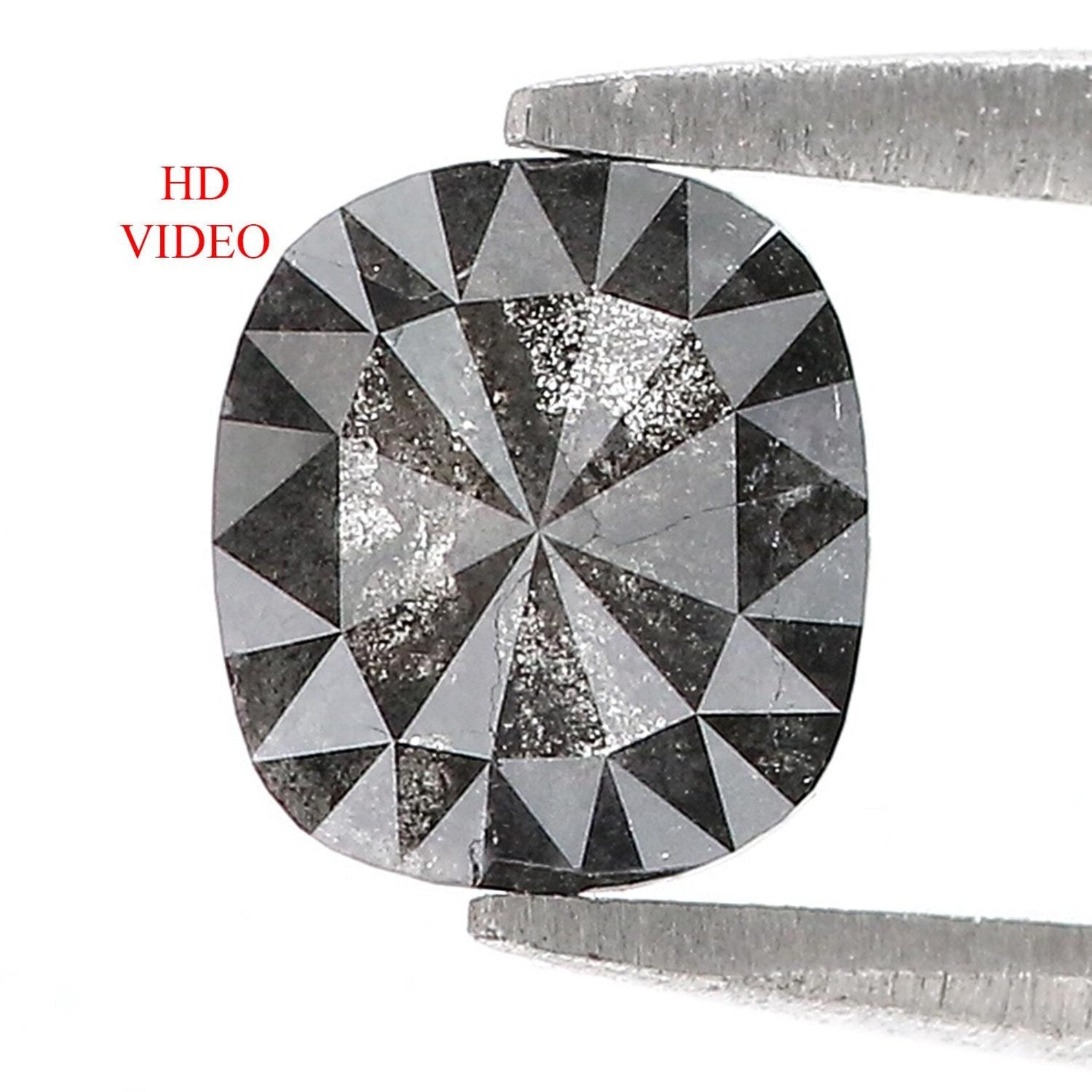 0.83 Ct Natural Loose Cushion Shape Diamond Black Color Cushion Cut Diamond 6.70 MM Natural Loose Diamond Cushion Rose Cut Diamond QN7236
