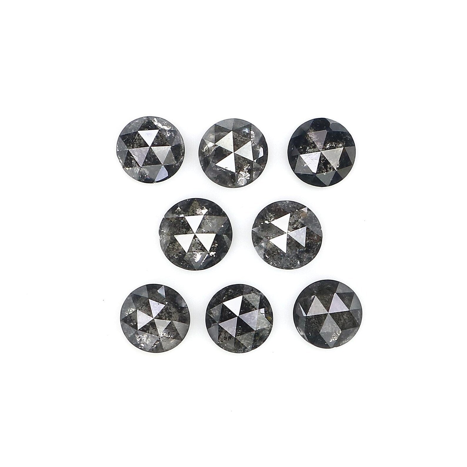 1.16 Ct Natural Loose Round Rose Cut Diamond Salt And Pepper Round Diamond 3.20 MM Natural Black Grey Color Round Rose Cut Diamond NQ1794