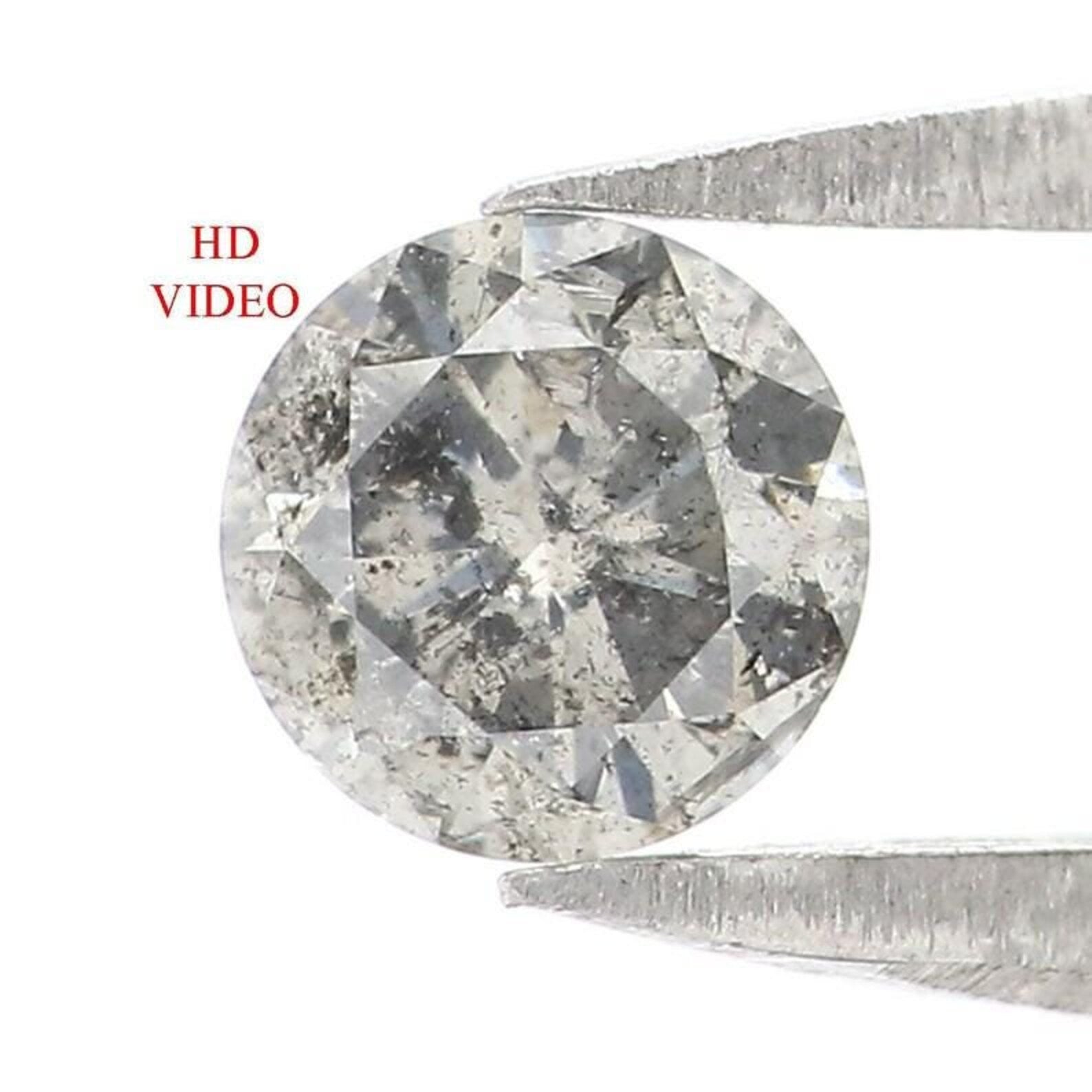 0.29 CT Natural Loose Round Shape Diamond Salt And Pepper Round Diamond 4.20 MM Natural Black Grey Color Round Brilliant Cut Diamond NQ2316