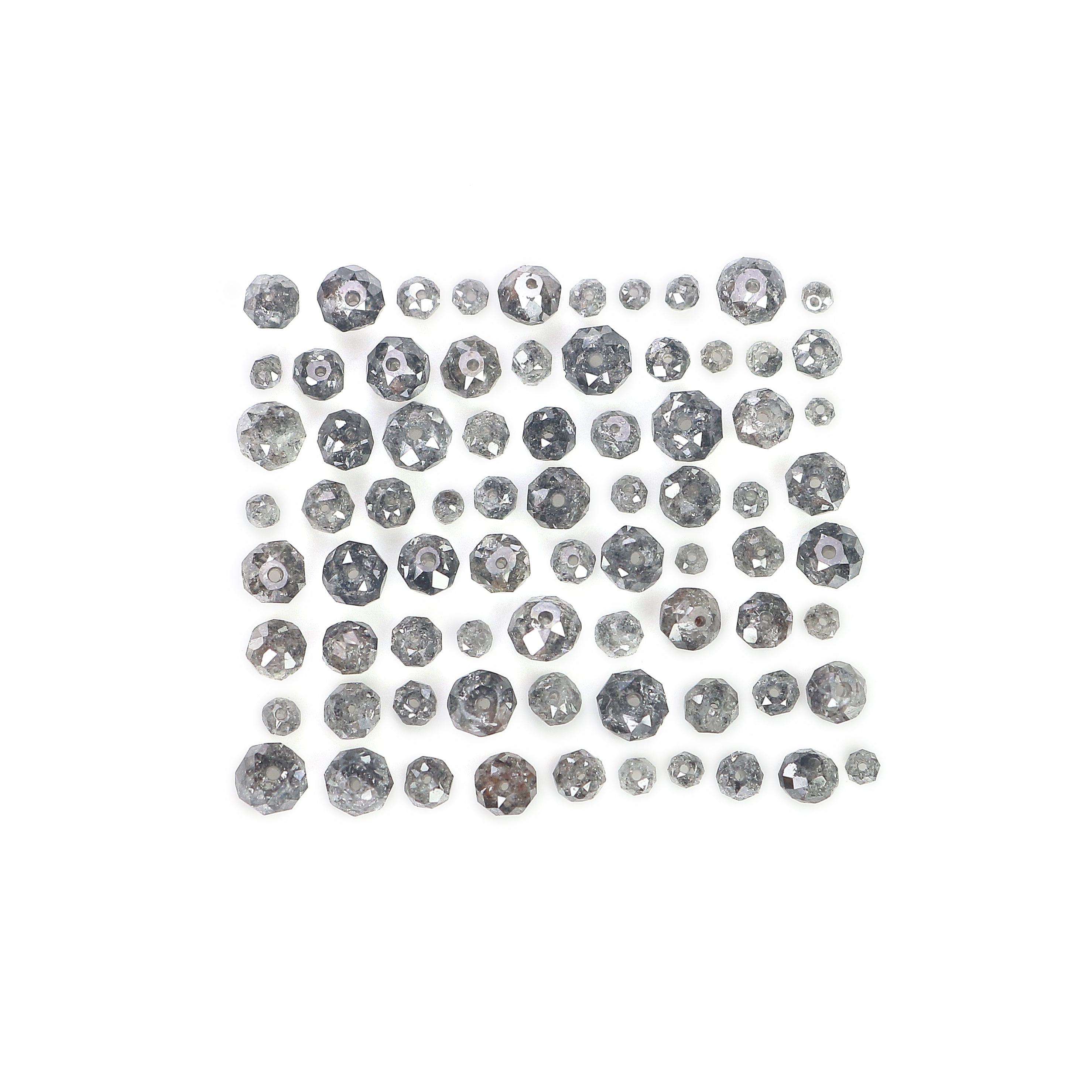 1.00 Ct scoop Natural Loose Bead Shape Diamond Salt And Pepper Bead Cut Diamond 1.50 to 3.10 MM Natural Black Grey Color Bead Diamond Q53