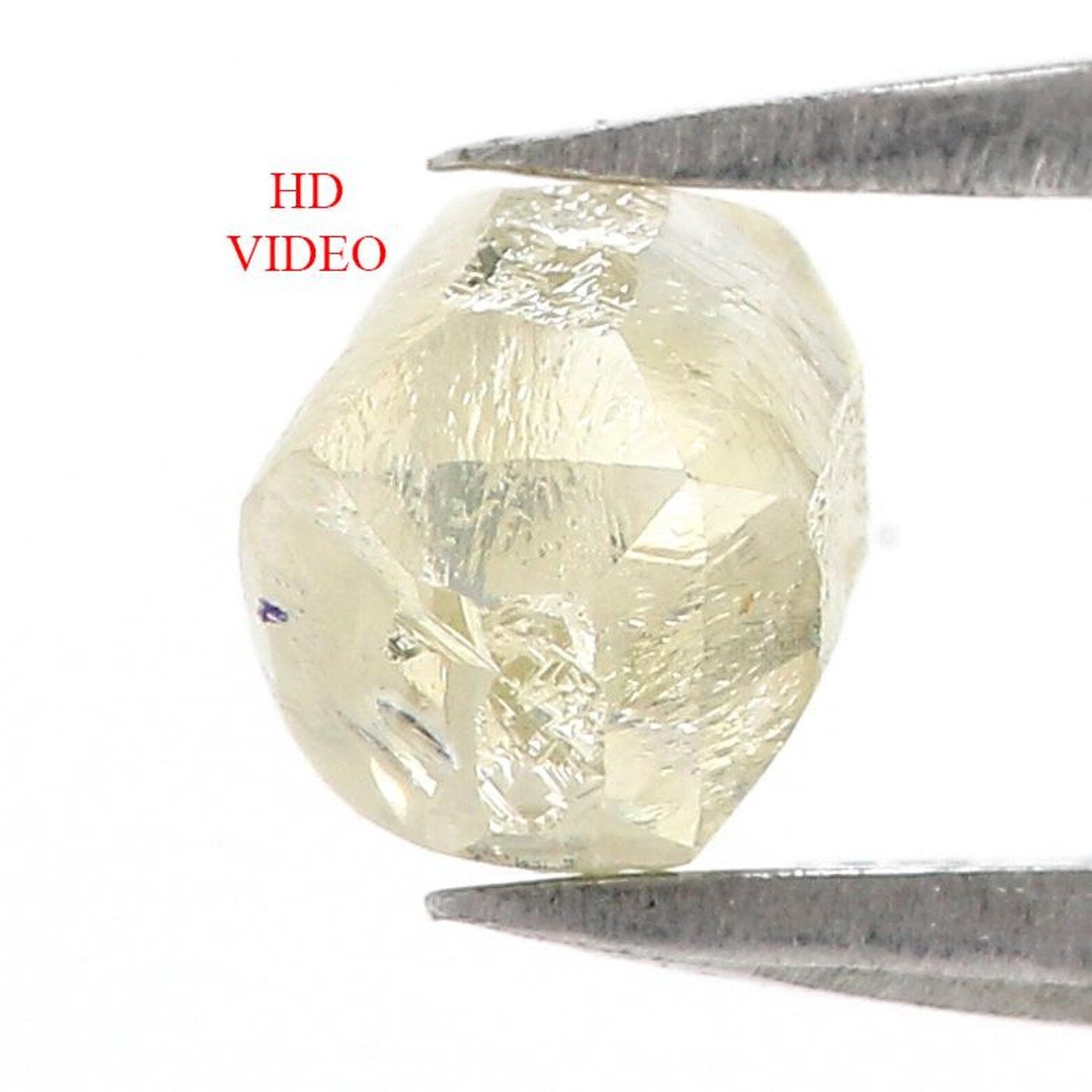 0.97 CT Natural Loose Rough Shape Diamond Yellow Color Irregular Cut Diamond 5.40 MM Natural Light Yellow Color Rough Uncut Diamond QN2528
