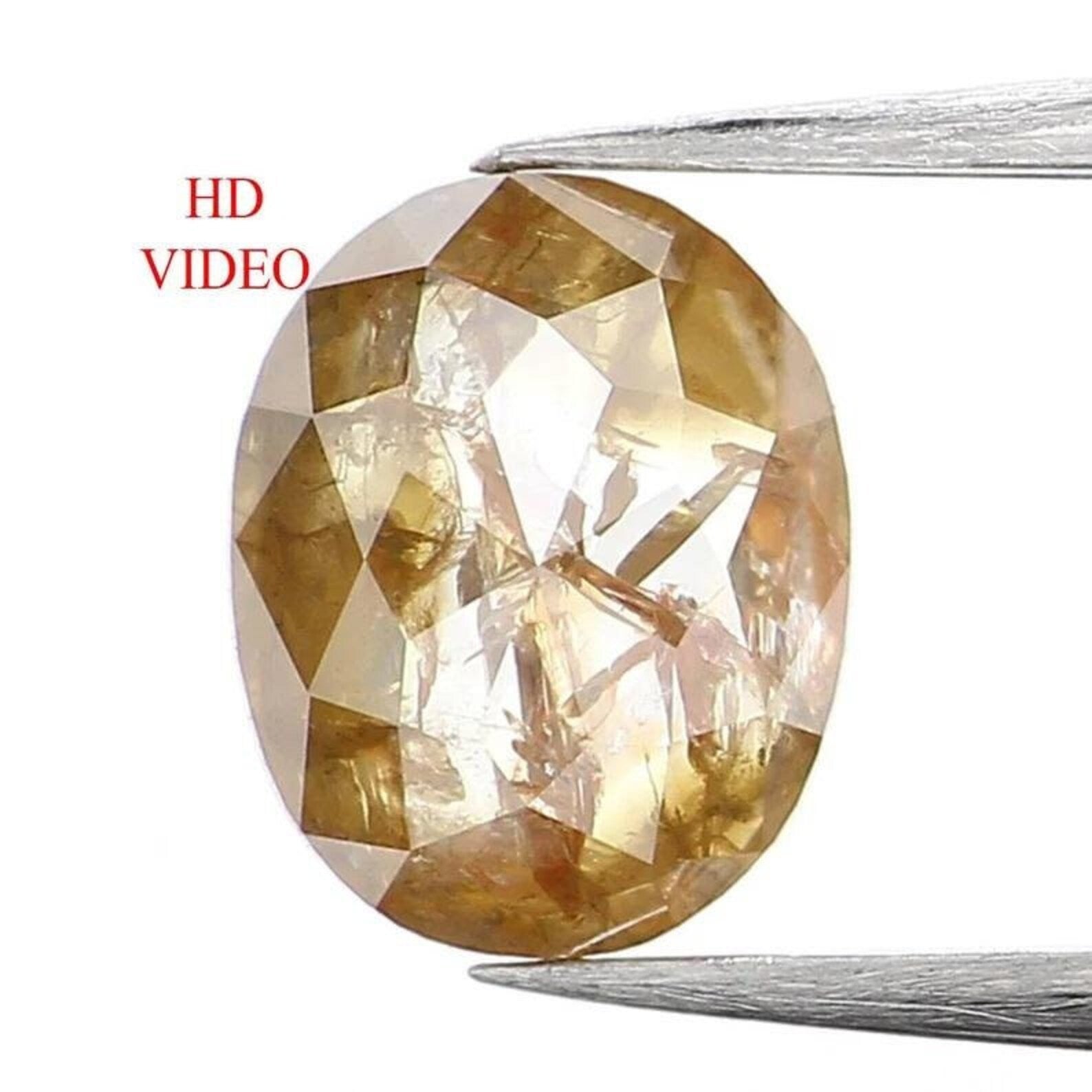 0.79 CT Natural Loose Oval Shape Diamond Yellow Color Oval Diamond 6.35 MM Natural Loose Yellow Color Diamond Oval Rose Cut Diamond NQ986