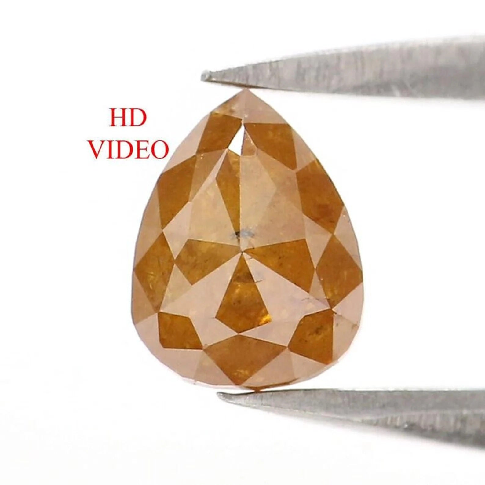 0.85 CT Natural Loose Pear Shape Diamond Brown Color Pear Cut Diamond 6.00 MM Natural Loose Diamond Brown Color Pear Rose Cut Diamond NQ2371