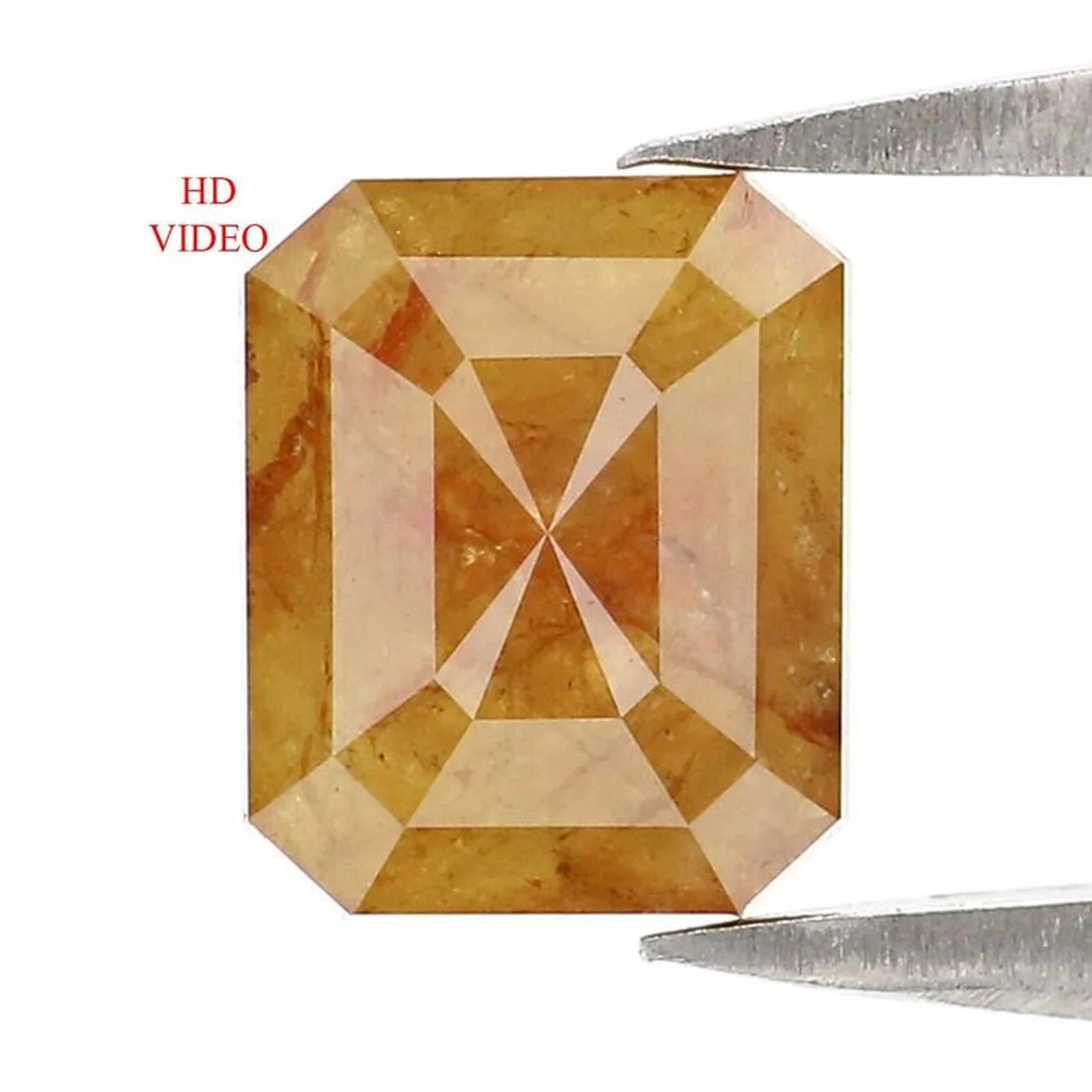 1.45 CT Natural Loose Emerald Shape Diamond Yellow Color Emerald Cut Diamond 6.65 MM Natural Yellow Color Emerald Rose Cut Diamond NQ751