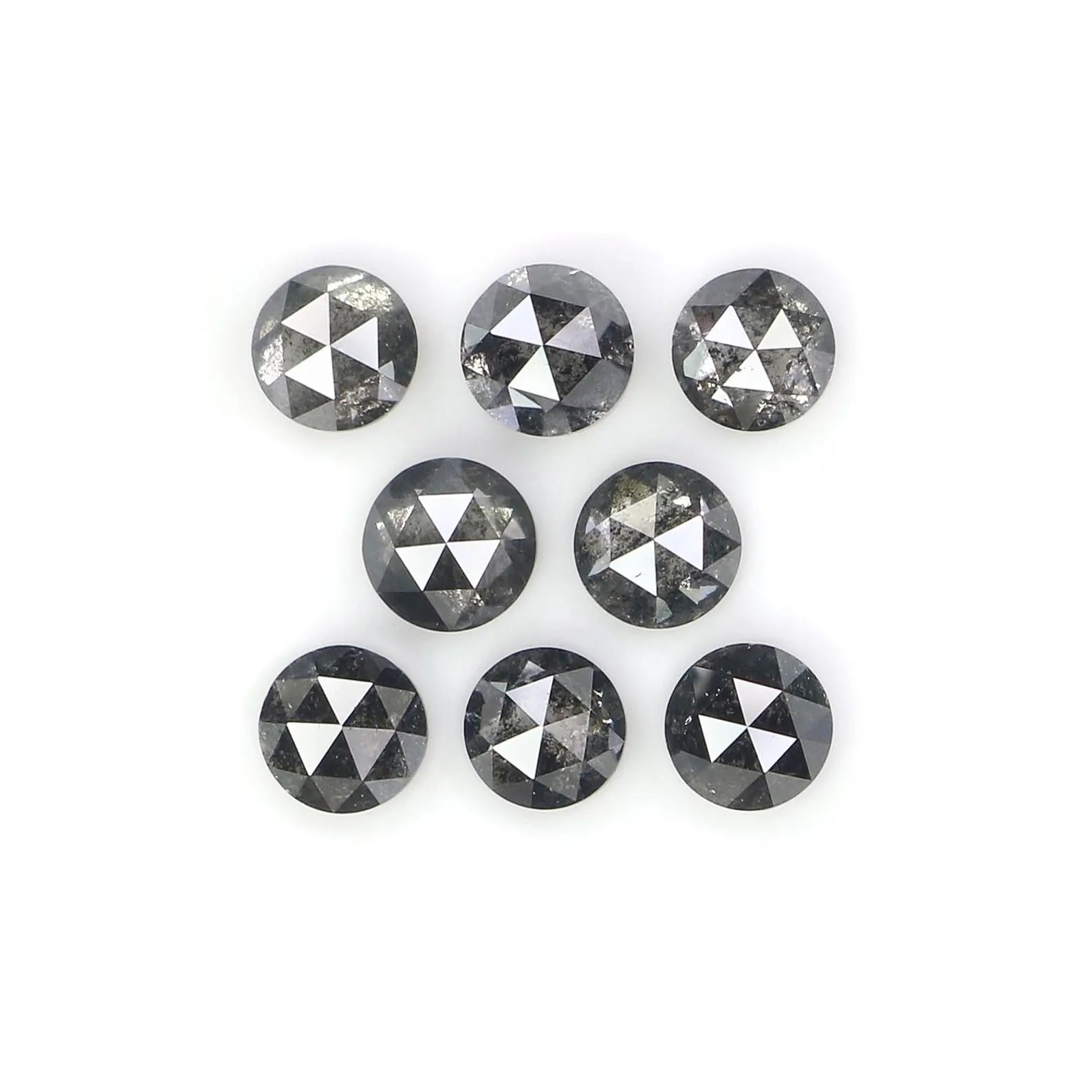 1.23 Ct Natural Loose Round Shape Diamond Salt And Pepper Round Cut Diamond 3.10 MM Natural Black Grey Color Round Rose Cut Diamond NQ2076