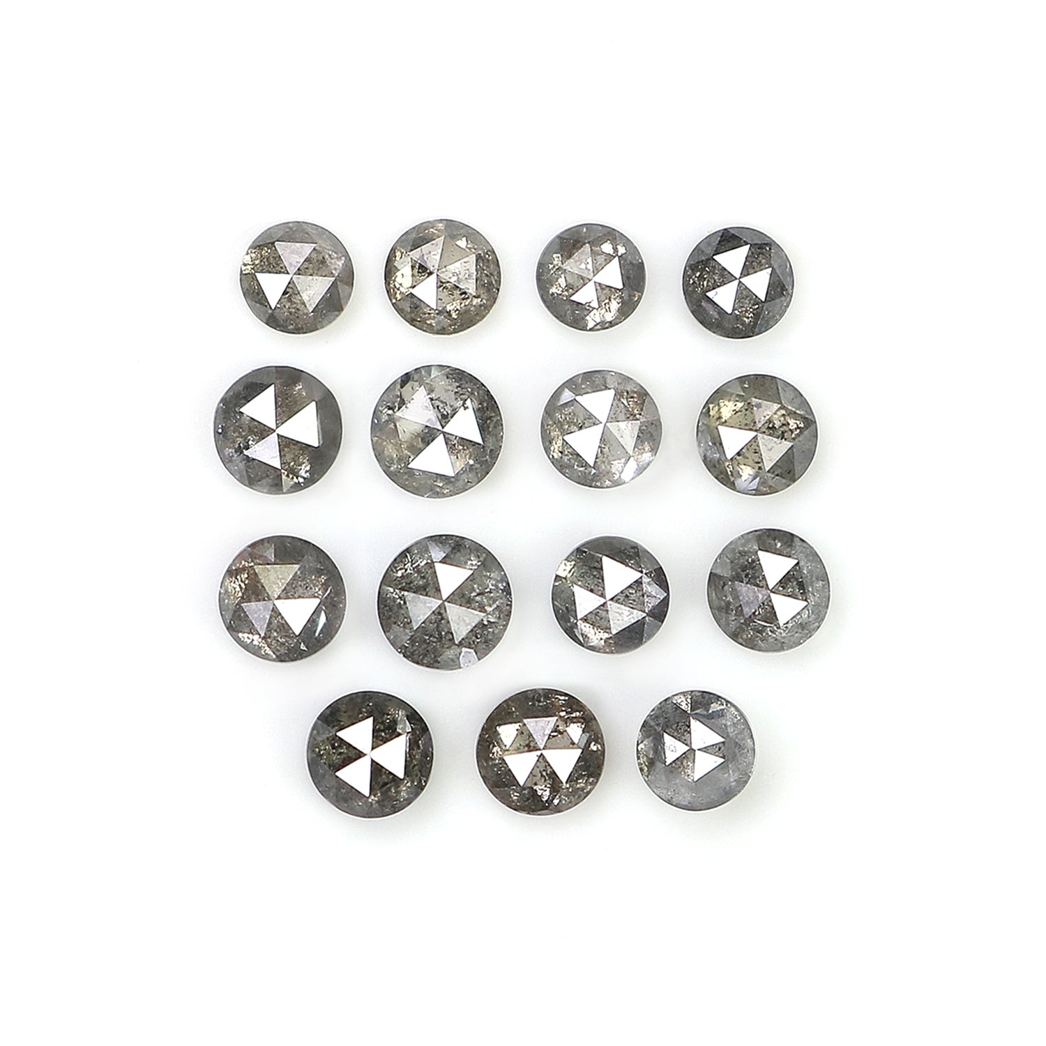 1.35 Ct Natural Loose Round Rose Cut Diamond Salt And Pepper Round Shape Diamond 2.30 MM Natural Black Grey Round Rose Cut Diamond LQ2385