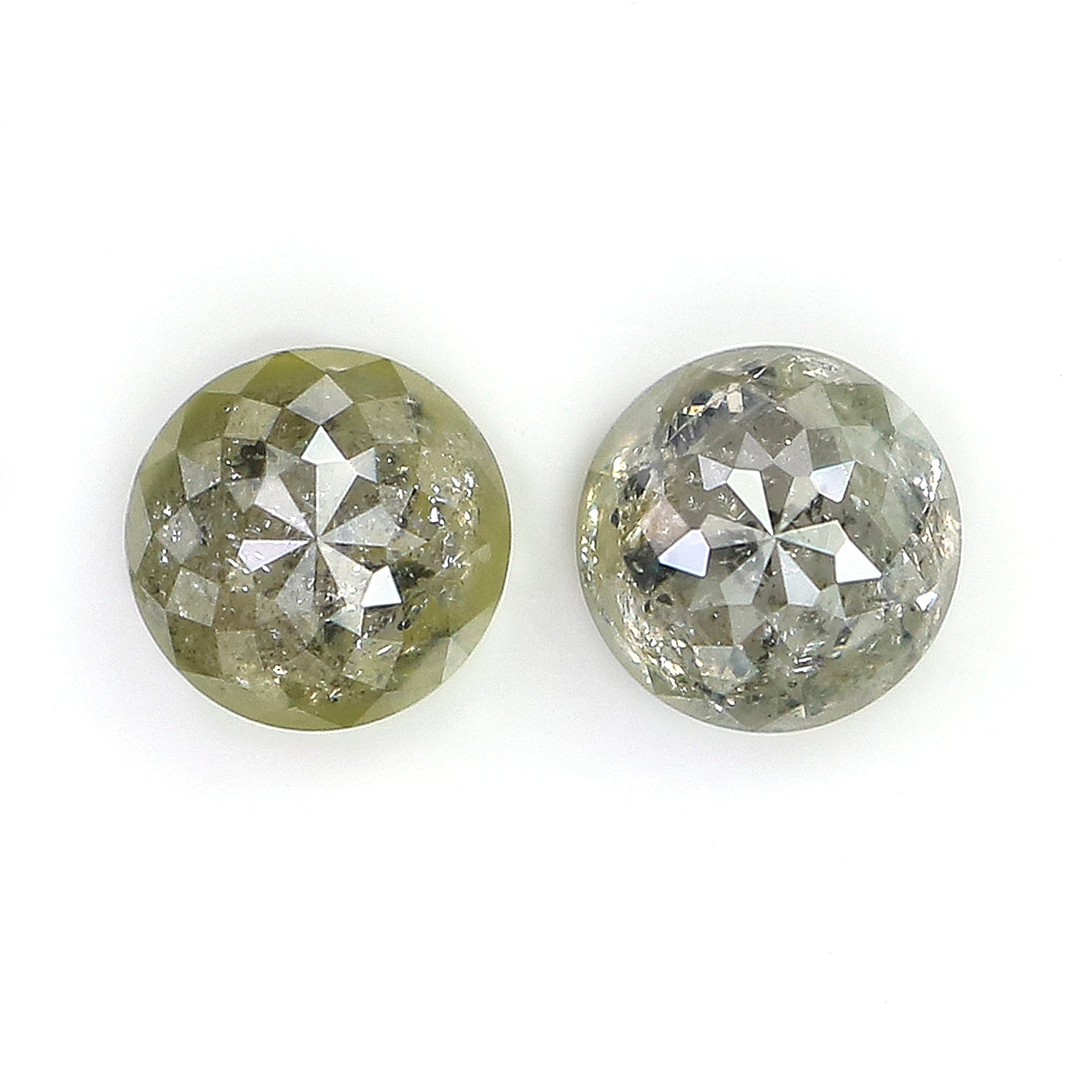 0.97 CT Natural Loose Round Rose Cut Pair Diamond Grey Color Round Shape Diamond 4.50 MM Natural Grey Color Round Rose Cut Diamond LQ6427