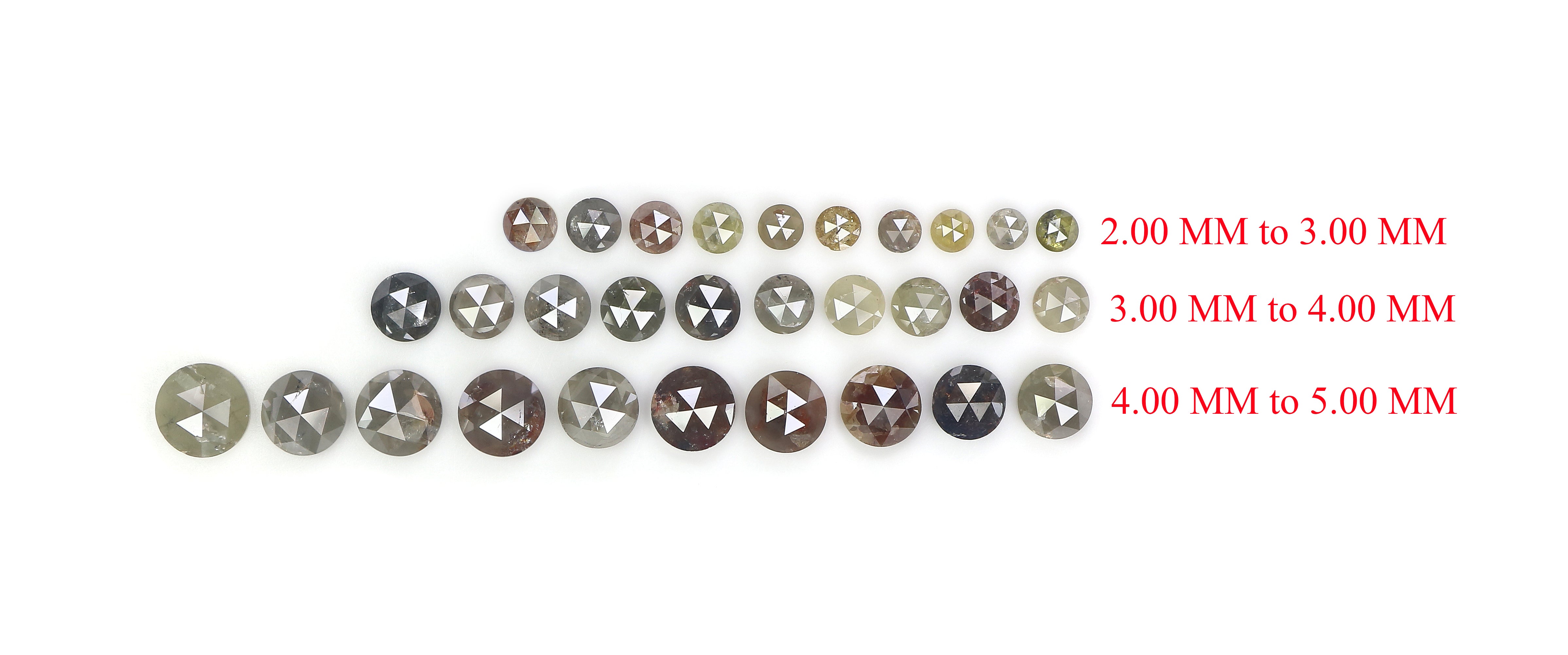 Natural Loose Round Rose Cut Diamond Fancy Mix Color Rose Cut Diamond Low Price 2.00 to 5.00 MM 1.00 CT Lot Round Shape Diamond Q71