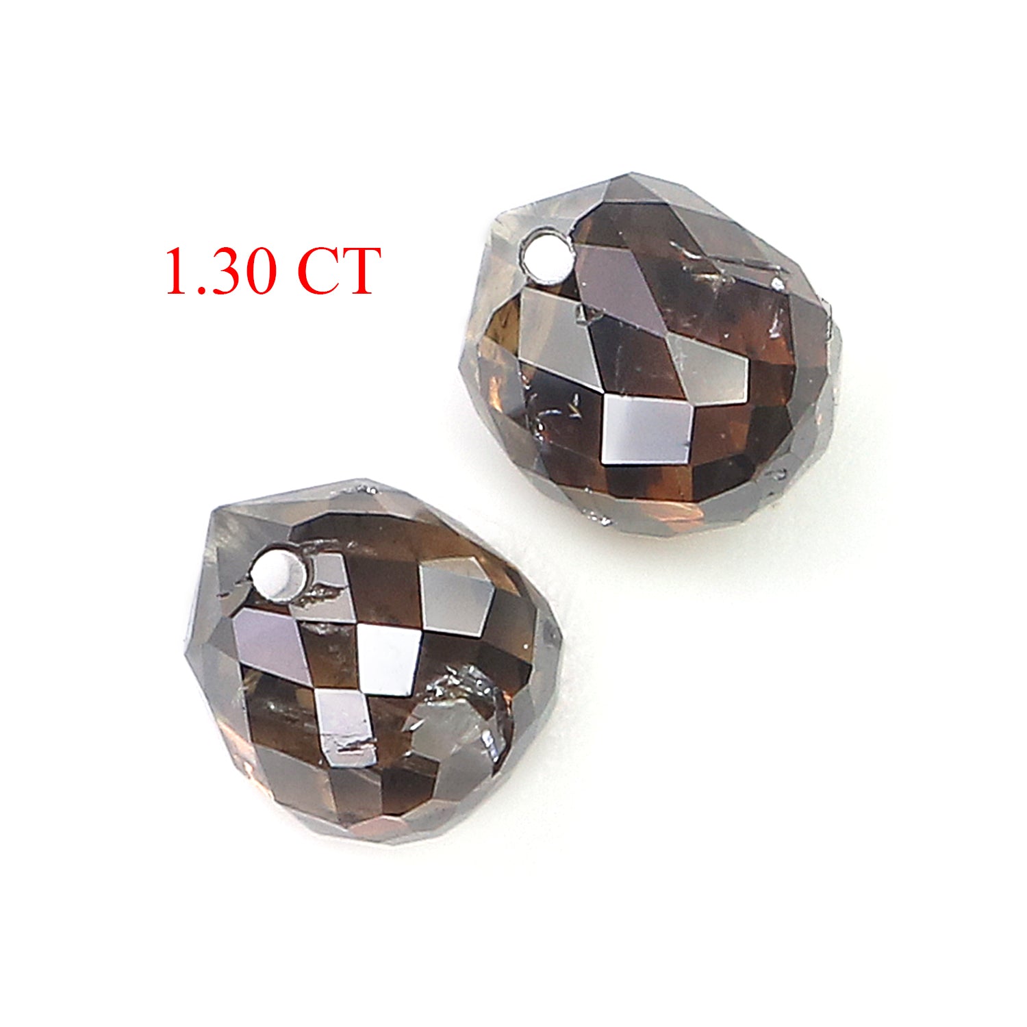 1.30 Ct Natural Loose Briolette Shape Diamond Brown Color Drop Diamond 4.70 MM Natural Loose Brown Color Briolette Rose Cut Diamond LQ125