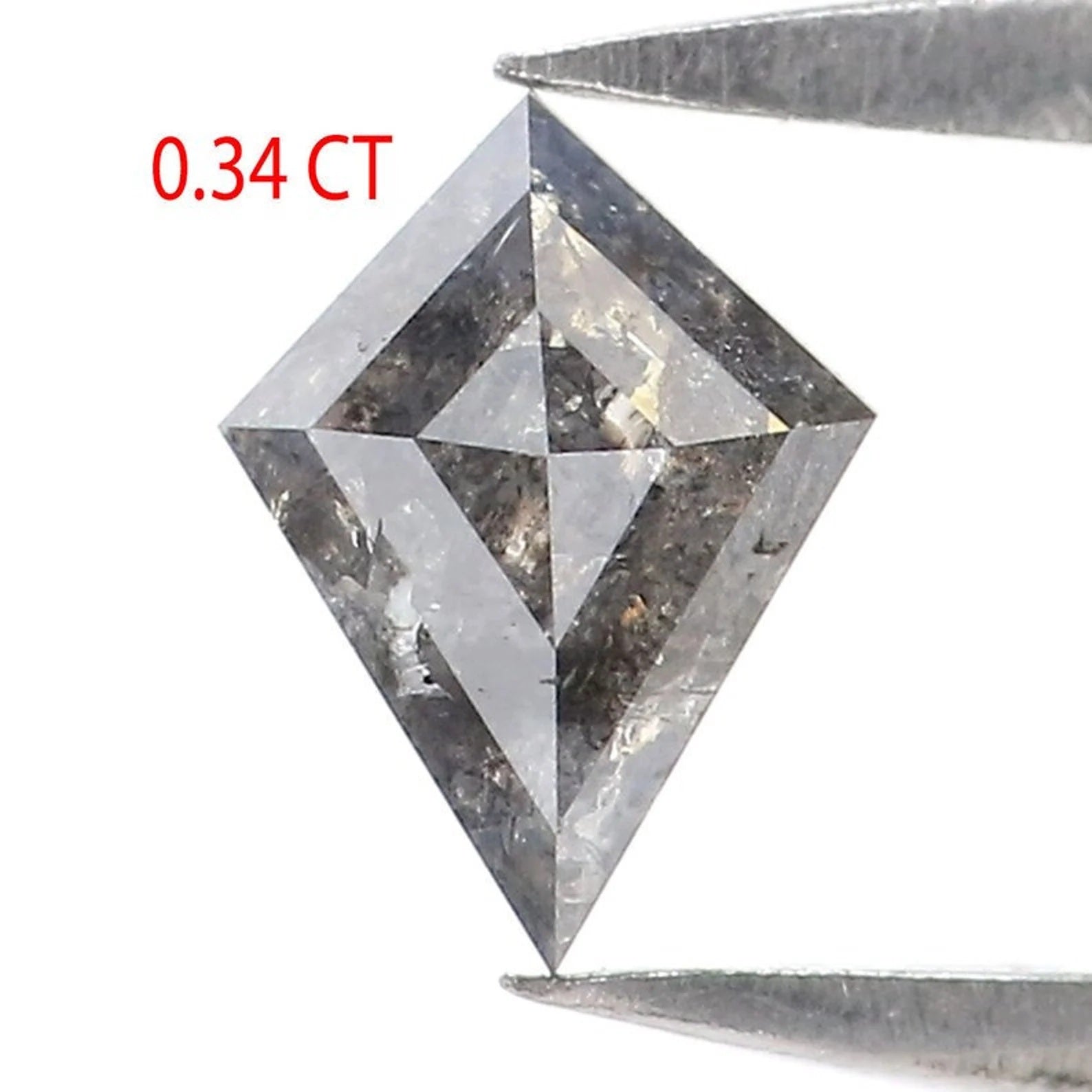 0.34 Ct Natural Loose Kite Shape Diamond Salt And Pepper Kite Cut Diamond 6.30 MM Natural Black Grey Color Kite Rose Cut Diamond NQ2141