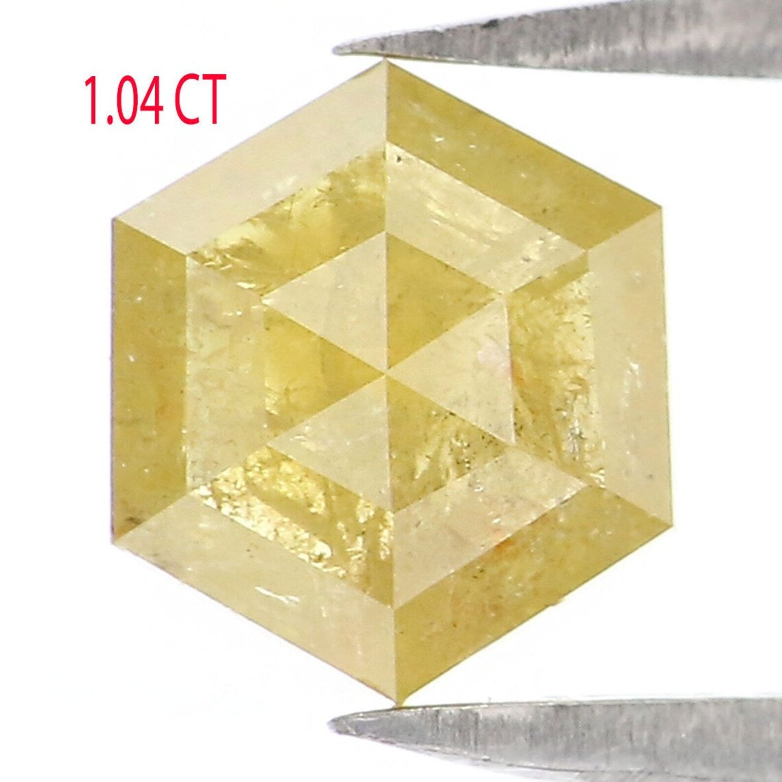 1.04 CT Natural Loose Hexagon Shape Diamond Yellow Color Hexagon Cut Diamond 6.70 MM Natural Loose Hexagon Shape Rose Cut Diamond NQ9891