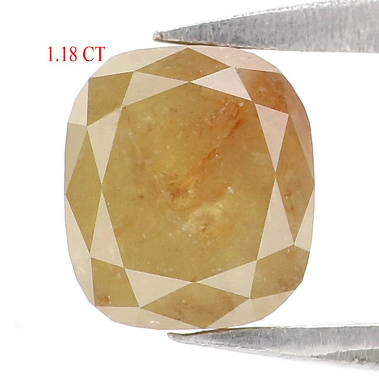 1.18 CT Natural Loose Cushion Shape Diamond Green Brown Color Diamond 5.95 MM Natural Loose Diamond Cushion Shape Rose Cut Diamond NQ8049