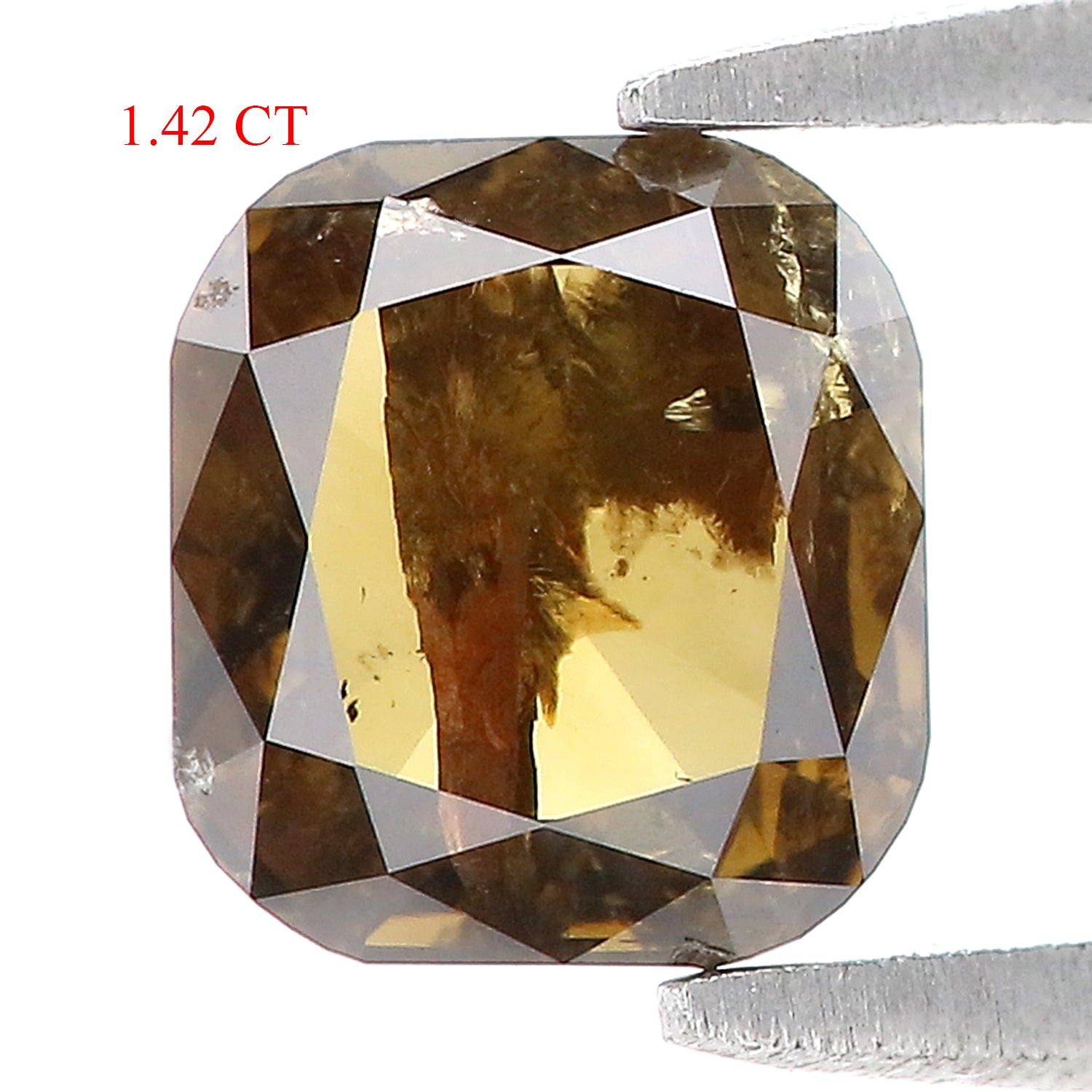 1.42 CT Natural Loose Cushion Shape Diamond Brown Champagne Color Cushion Rose Cut Diamond 6.60 MM Natural Cushion Shape Diamond LQ6162