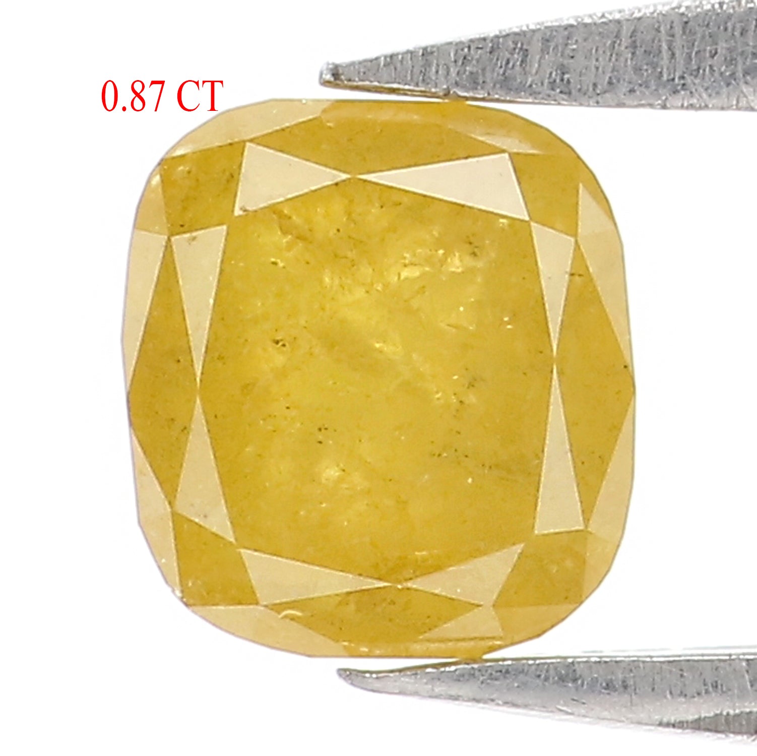 Natural Loose Cushion Diamond, Yellow Color Diamond, Natural Loose Diamond, Cushion Rose Cut Diamond, 0.87 CT Cushion Shape Diamond L1614