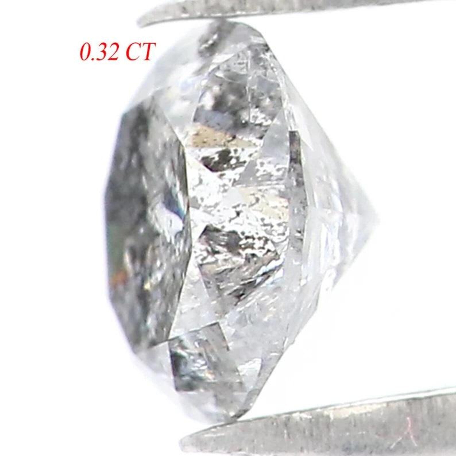 0.32 Ct Natural Loose Round Shape Diamond Salt And Pepper Round Diamond 4.30 MM Natural Black Grey Color Round Brilliant Cut Diamond NQ9524