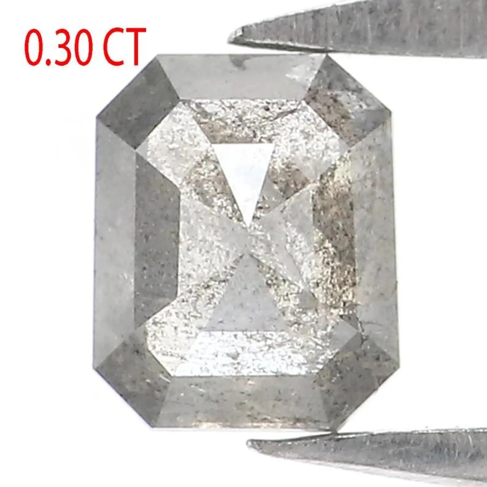 0.30 CT Natural Loose Emerald Shape Diamond Salt And Pepper Emerald Diamond 4.20 MM Natural Black Grey Color Emerald Rose Cut Diamond NQ2153