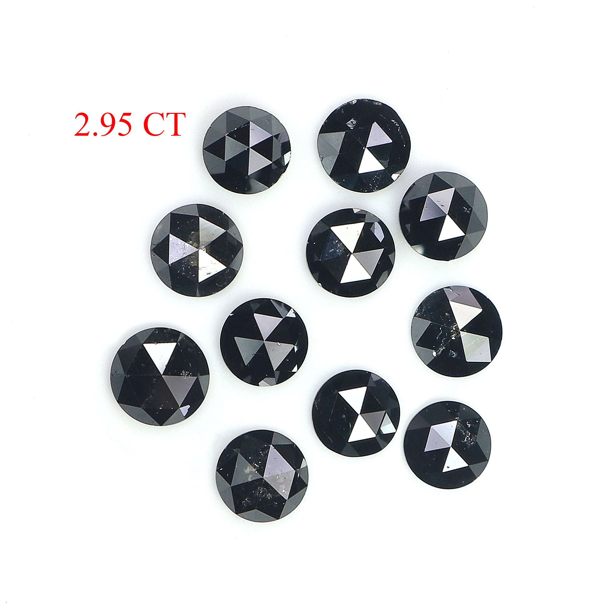 2.95 CT Natural Loose Round Rose Cut Diamond Black Color Round Shape Diamond 3.95 MM Natural Loose Black Color Round Rose Cut Diamond LQ1753