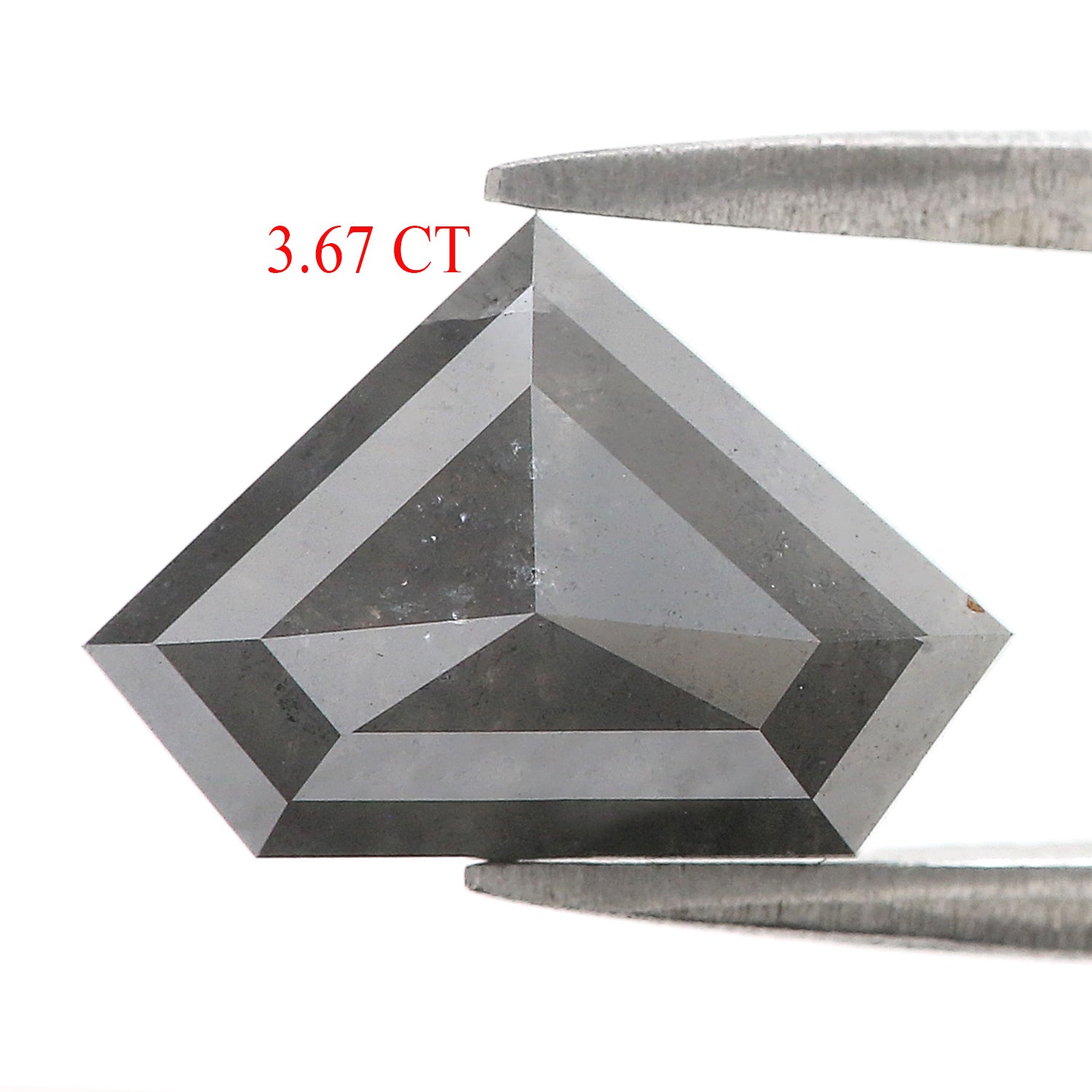 3.67 Ct Natural Loose Shield Shape Diamond Salt And Pepper Shield Shape Diamond 8.90 MM Natural Gray Color Shield Rose Cut Diamond QL982