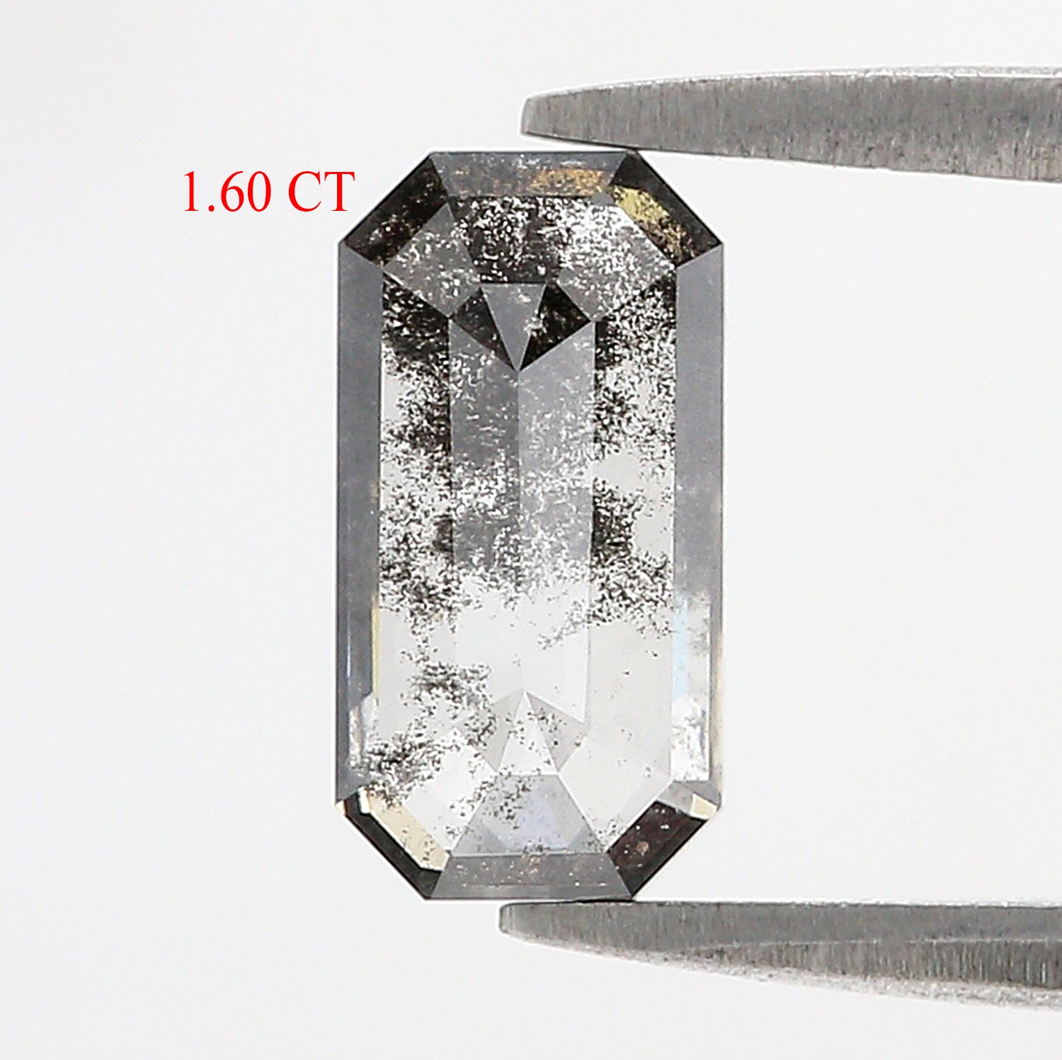 1.60 CT Emerald Rose Cut Salt And Pepper Lab Grown 9.95 MM Loose Diamond CVD Fancy Black Grey Color Lab Created Antique Cut Diamonds N2635