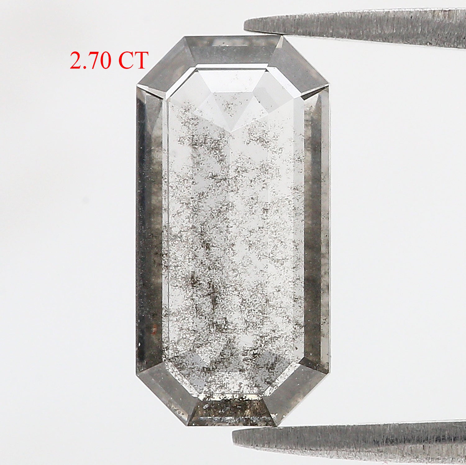 2.70 CT Emerald Rose Cut Salt And Pepper Lab Grown 14.45 MM Loose Diamond CVD Fancy Black Grey Color Lab Created Antique Cut Diamonds L3519