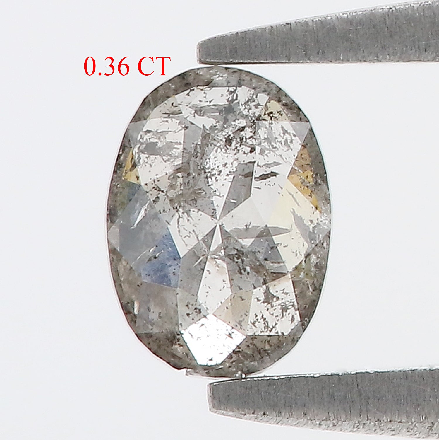 0.36 CT Natural Loose Oval Shape Diamond Salt And Pepper Oval Diamond 5.50 MM Natural Diamond Black Grey Color Oval Rose Cut Diamond LQ424