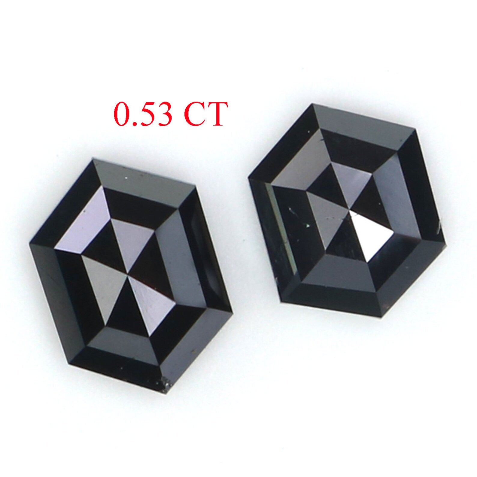Natural Loose Hexagon Diamond, Hexagon Black Color Diamond, Natural Loose Diamond, Hexagon Rose Cut Diamond 0.53 CT Hexagon Shape N2280