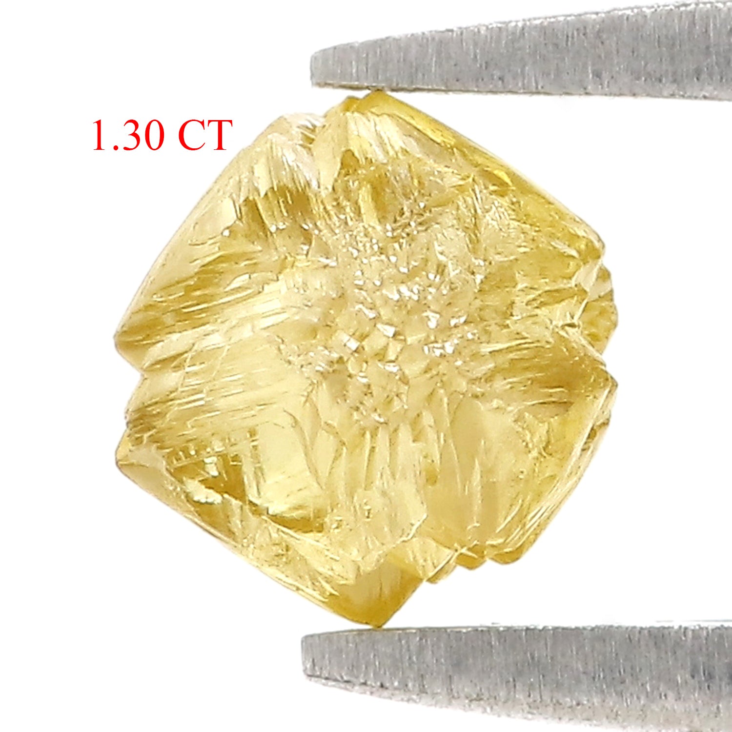 1.30 CT Natural Loose Rough Shape Diamond Yellow Color Rough Uncut Diamond 6.05 MM Natural Yellow Diamond Rough Irregular Cut Diamond L3604