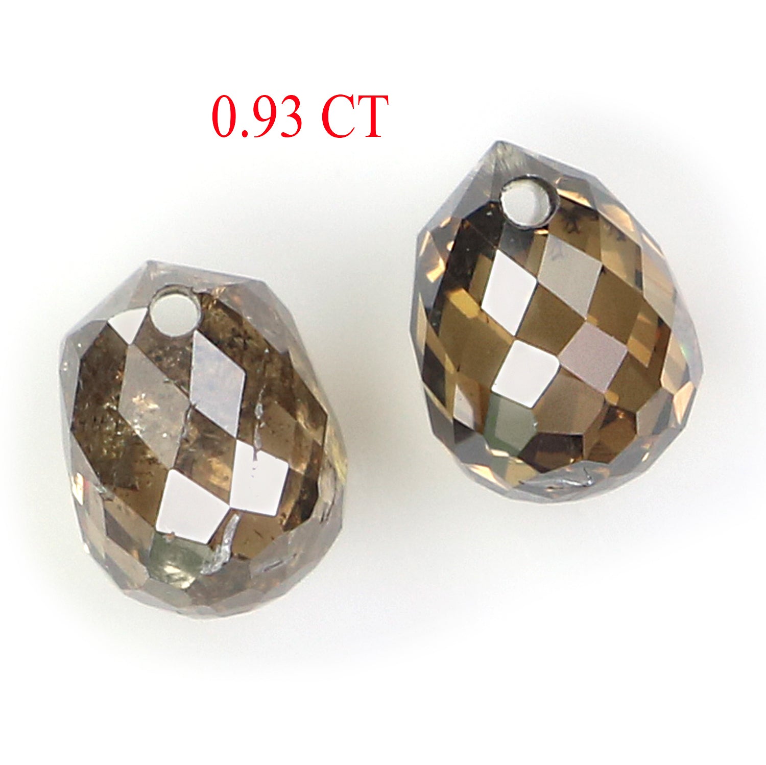 0.93 CT Natural Loose Drop Cut Pair Diamond Brown Color Briolette Diamond 4.50 MM Natural Brown Color Diamond Drop Rose Cut Diamond NQ776