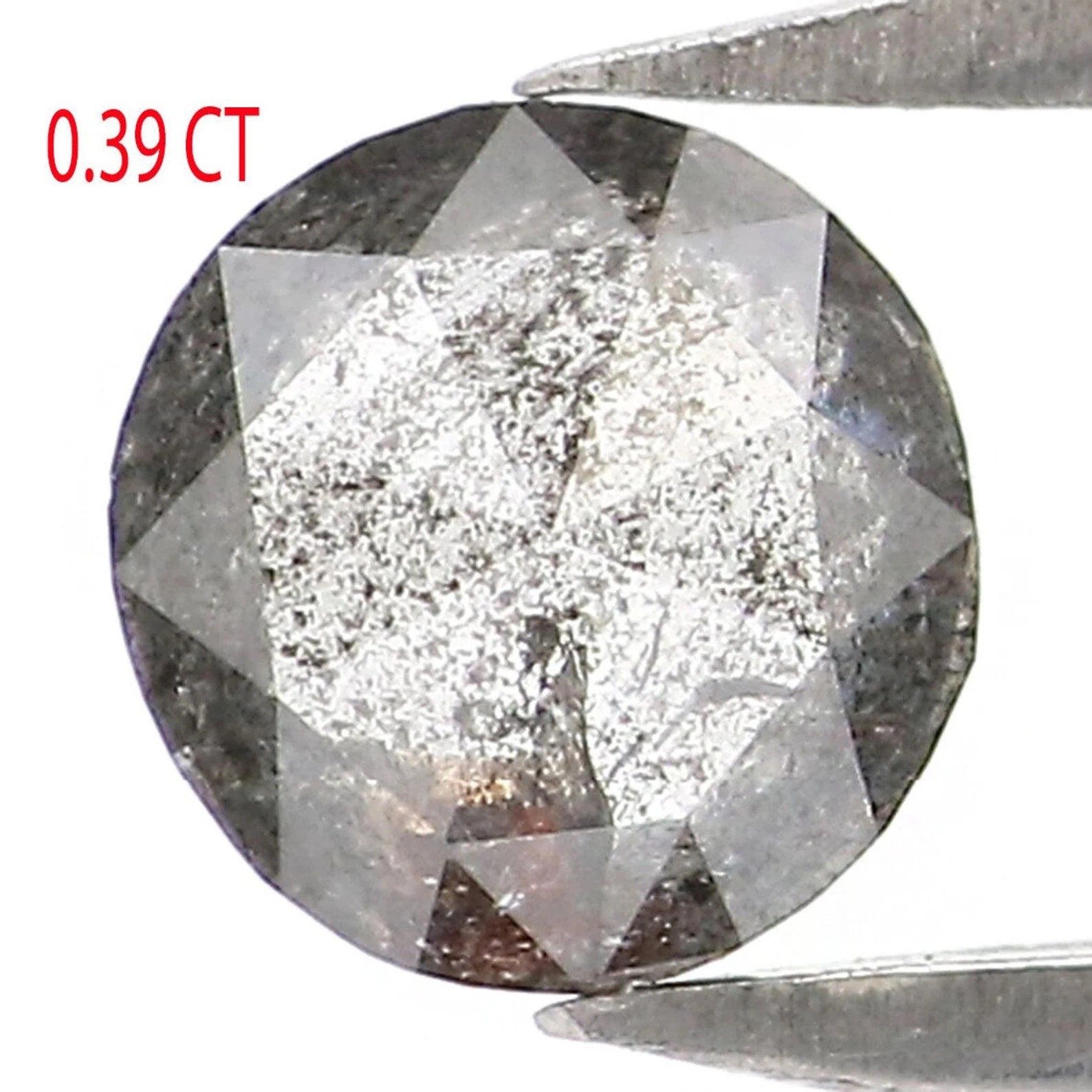0.39 Ct Natural Loose Round Shape Diamond Salt And Pepper Round Diamond 4.65 MM Natural Black Gray Color Round Rose Cut Diamond NQ2041