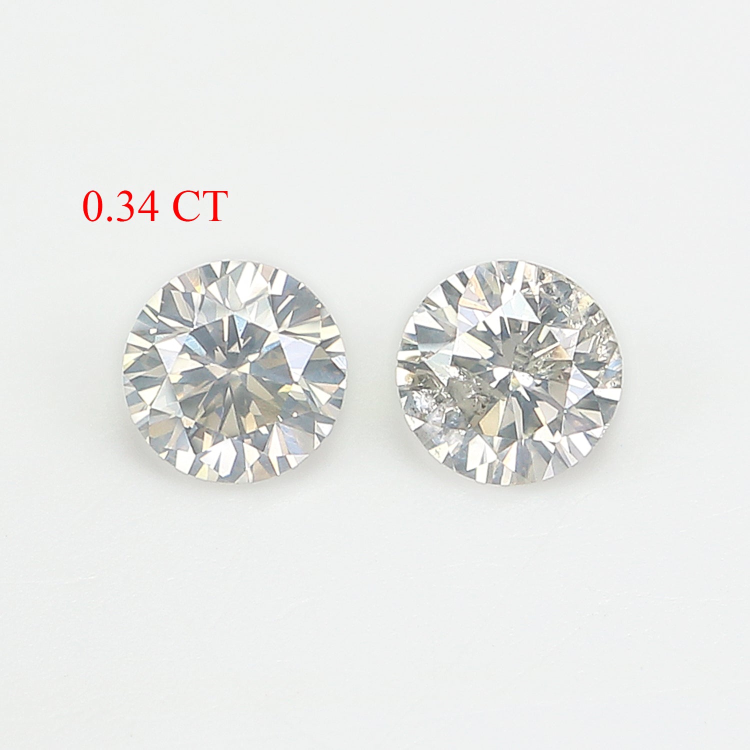 0.34 Ct Natural Loose Round Cut Pair Diamond White - H Color Round Cut Diamond 3.50 MM Natural Diamond Round Brilliant Cut Diamond LQ2190