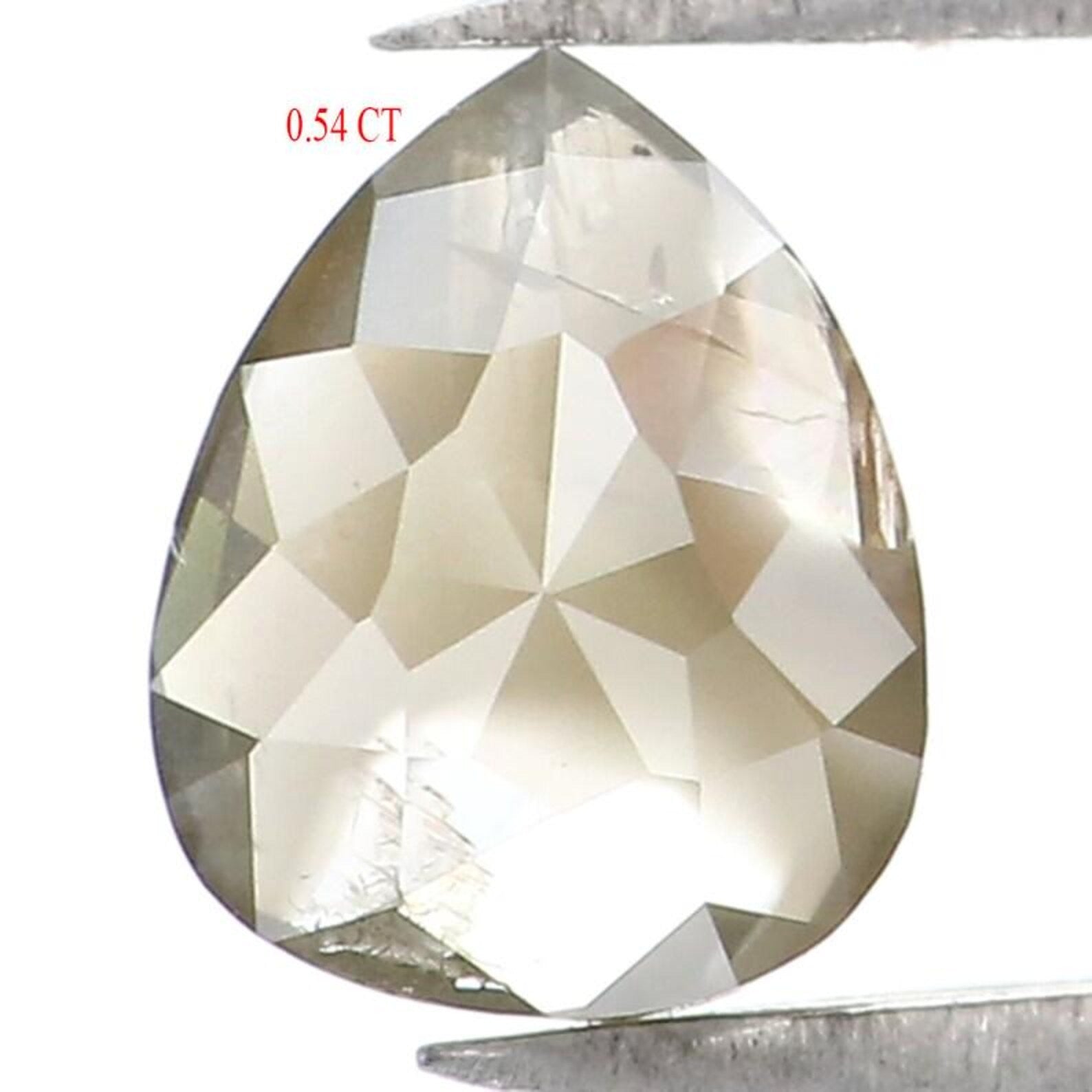 0.54 CT Natural Loose Pear Shape Diamond Green Color Pear Cut Diamond 5.65 MM Natural Loose Diamond Grey Color Pear Rose Cut Diamond NQ1769