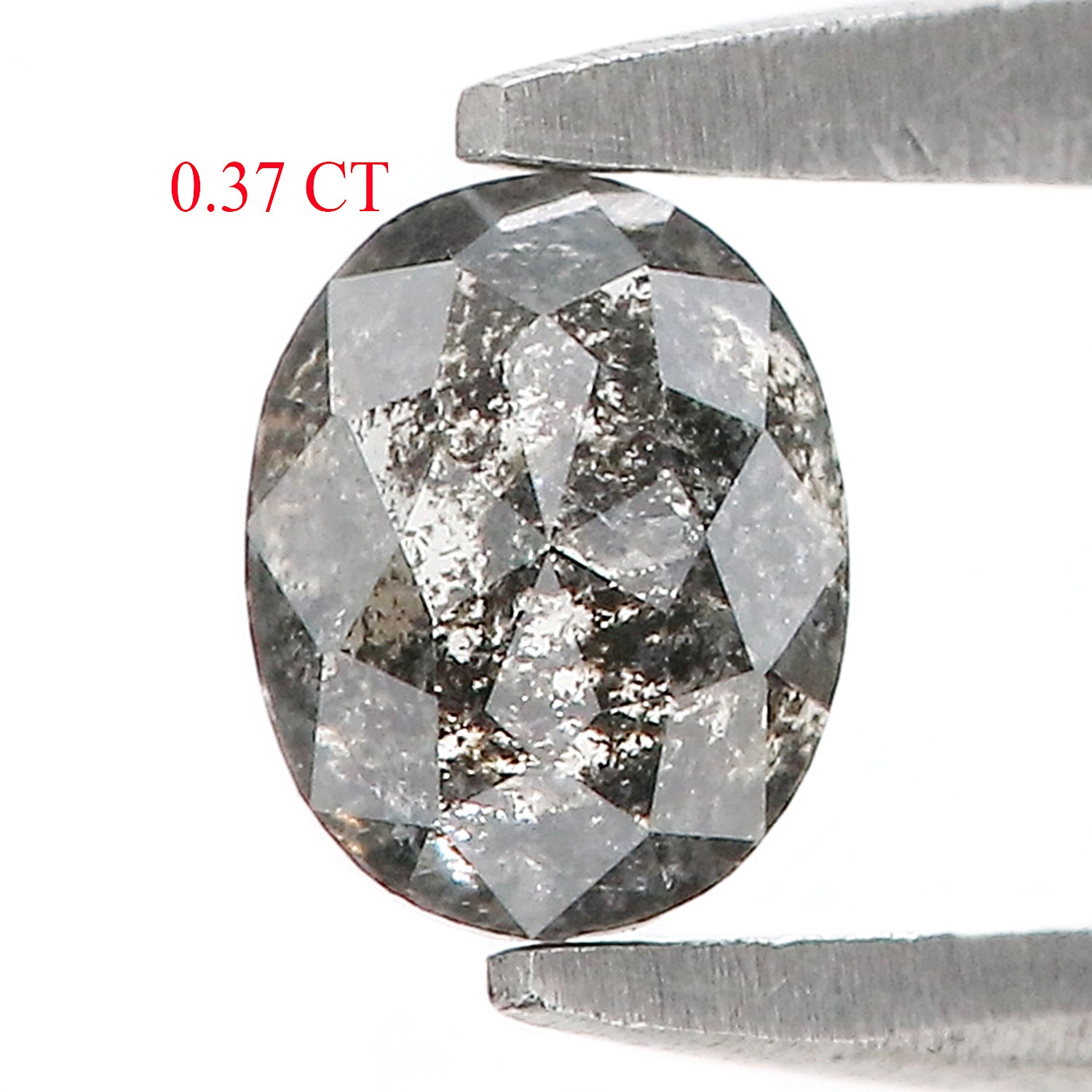 0.37 CT Natural Loose Oval Shape Diamond Salt And Pepper Oval Cut Diamond 4.80 MM Natural Loose Black Grey Color Oval Rose Cut Diamond LQ701
